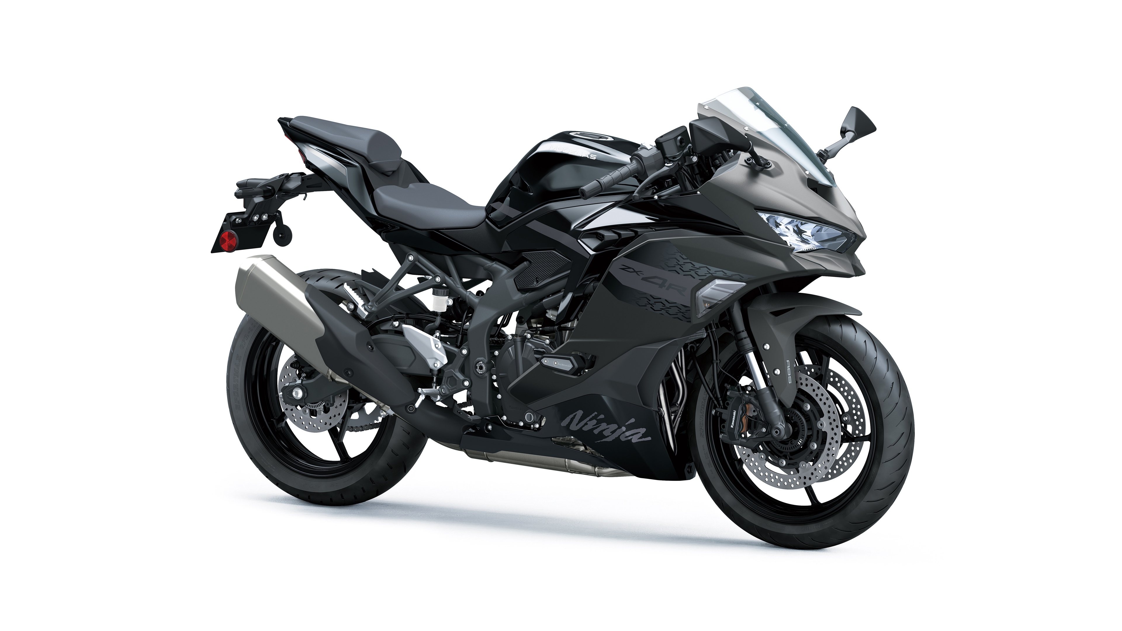 A sleek, high-performance sports bike with futuristic design elements isolated on a white background.