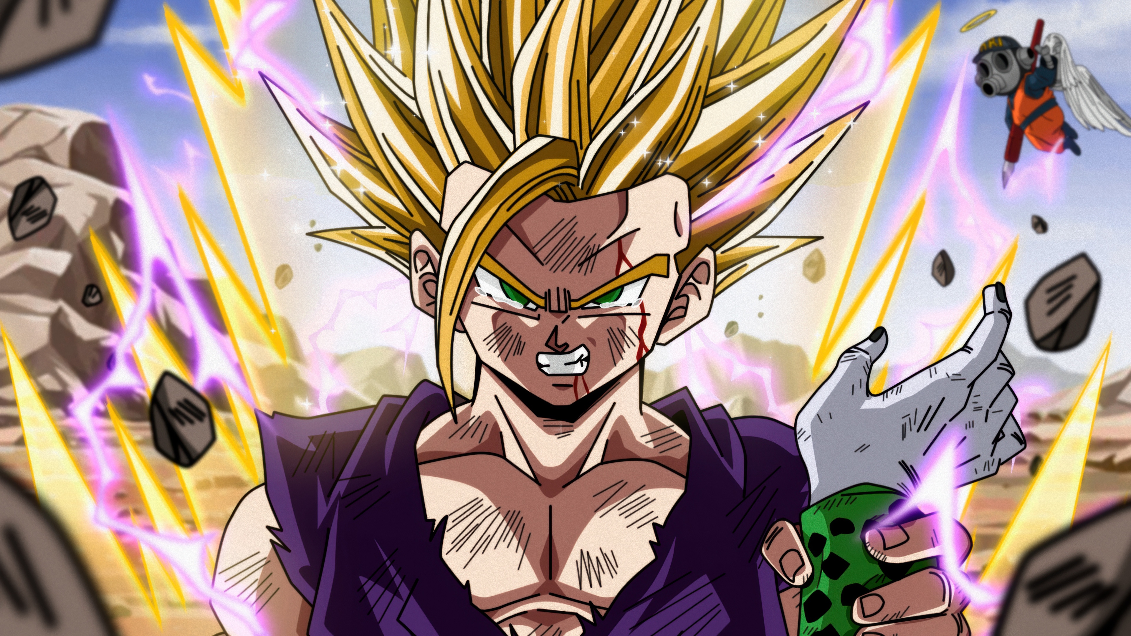 A high-resolution character portrait of Gohan from Dragon Ball Z.