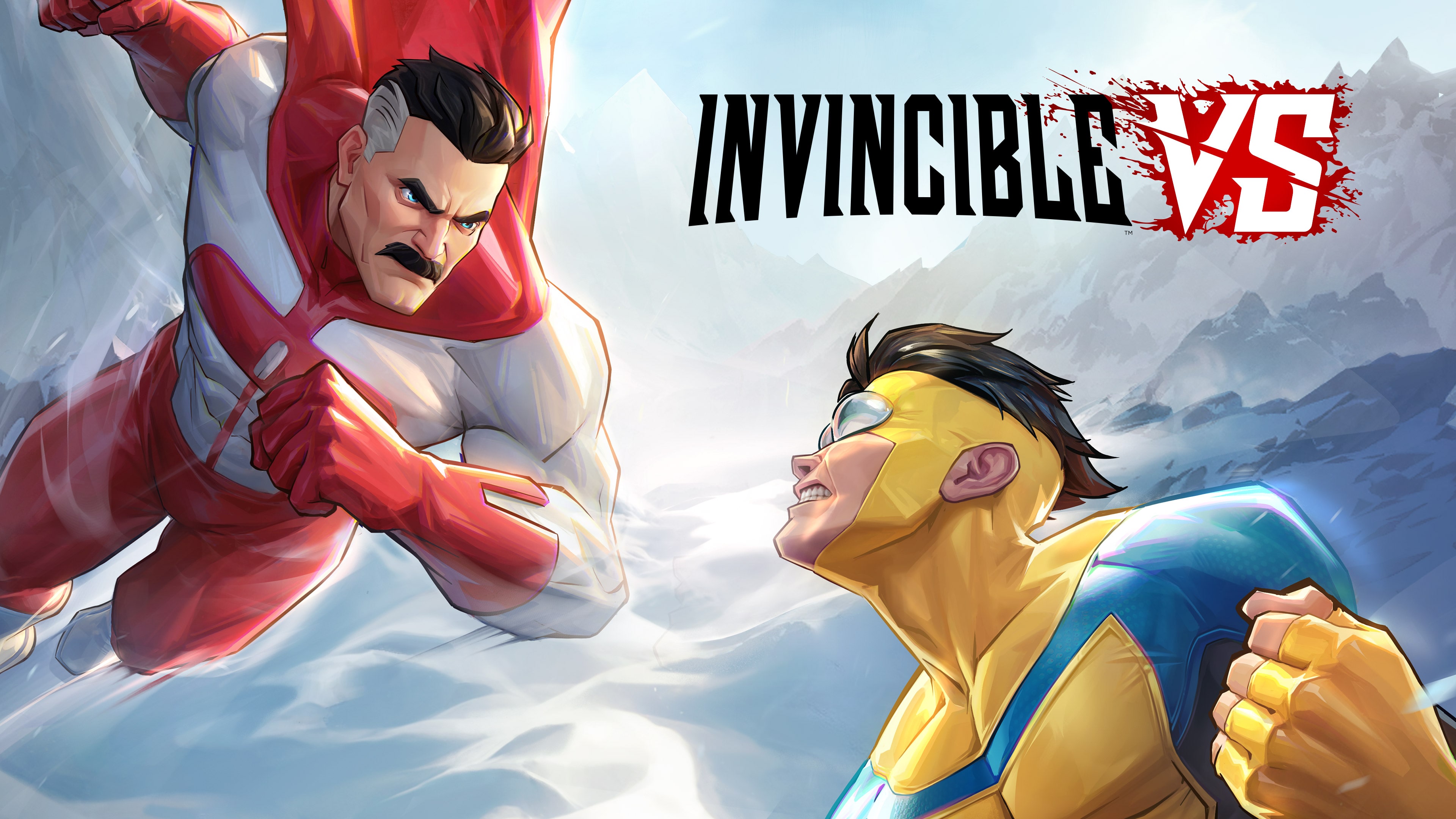 Cinematic battle scene featuring Invincible (Mark Grayson) from the Invincible series in a 2026 video game style.