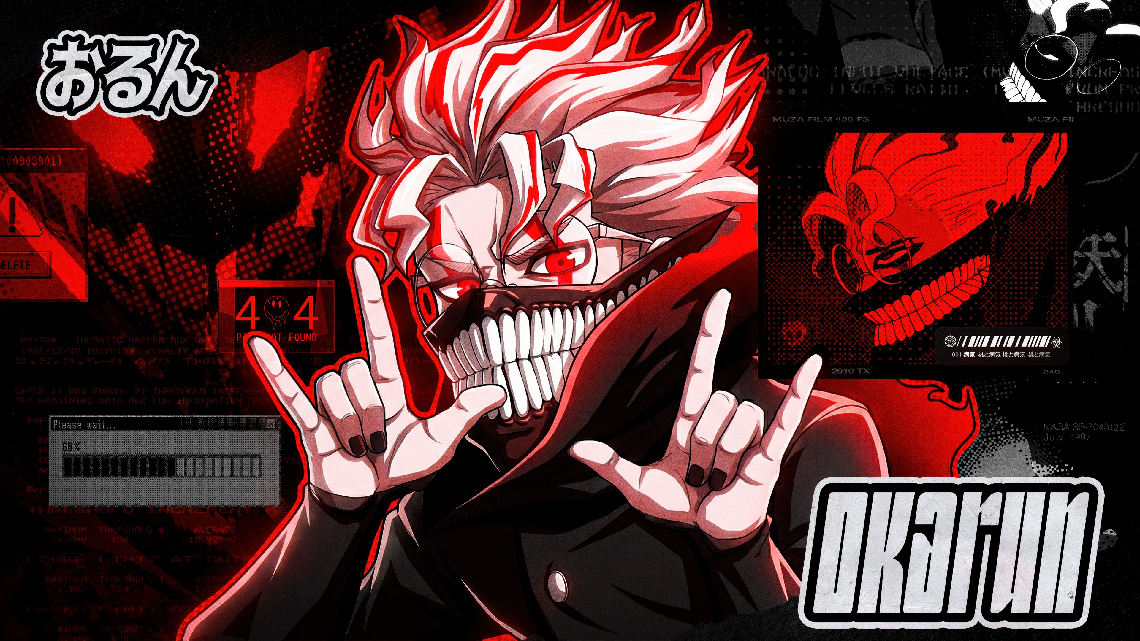 Momo Ayase from the Dandadan manga in a dark red and black cinematic setting.
