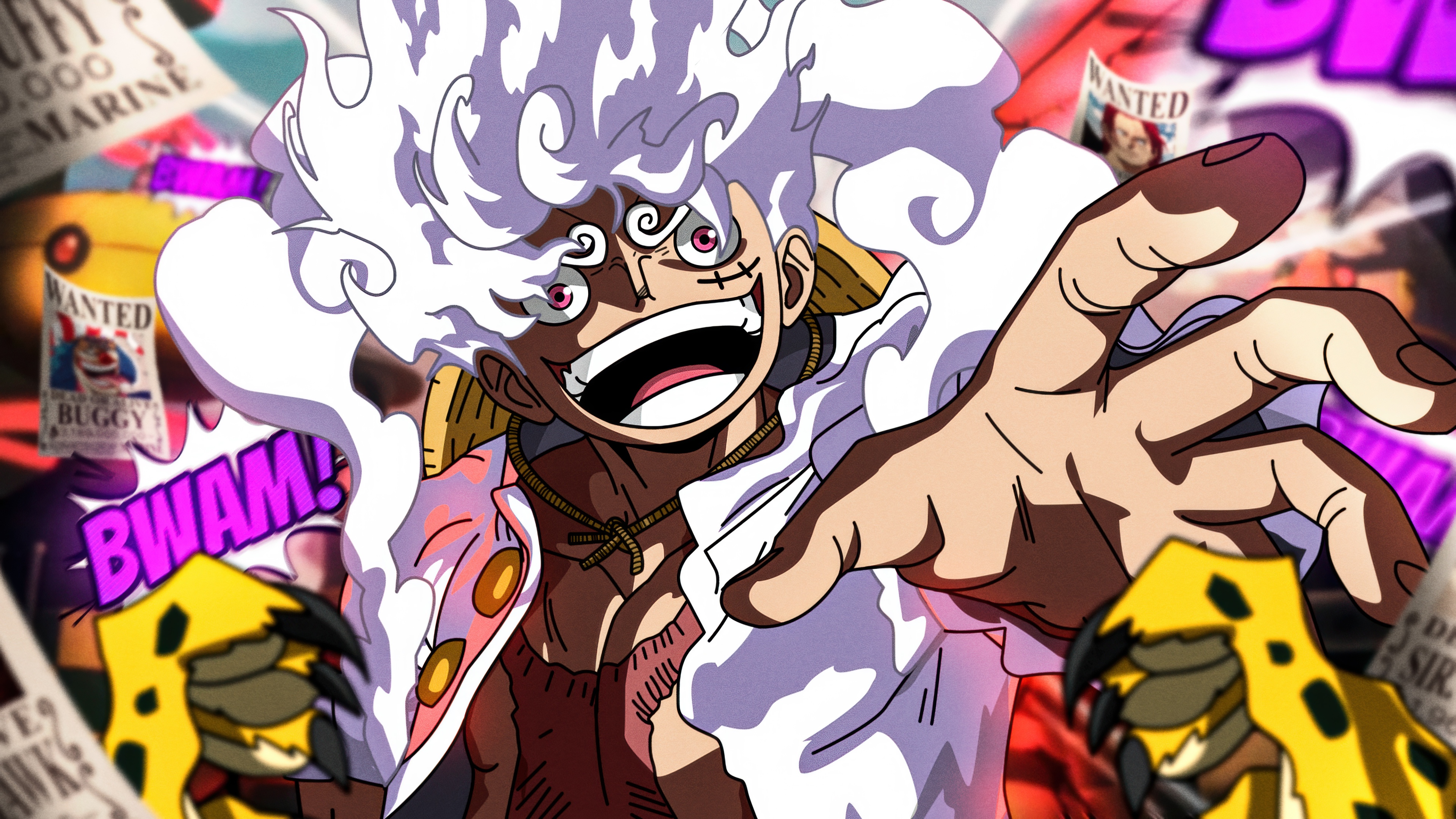 Monkey D. Luffy, Gear 5, il Dio del Sole Nika, da One Piece.