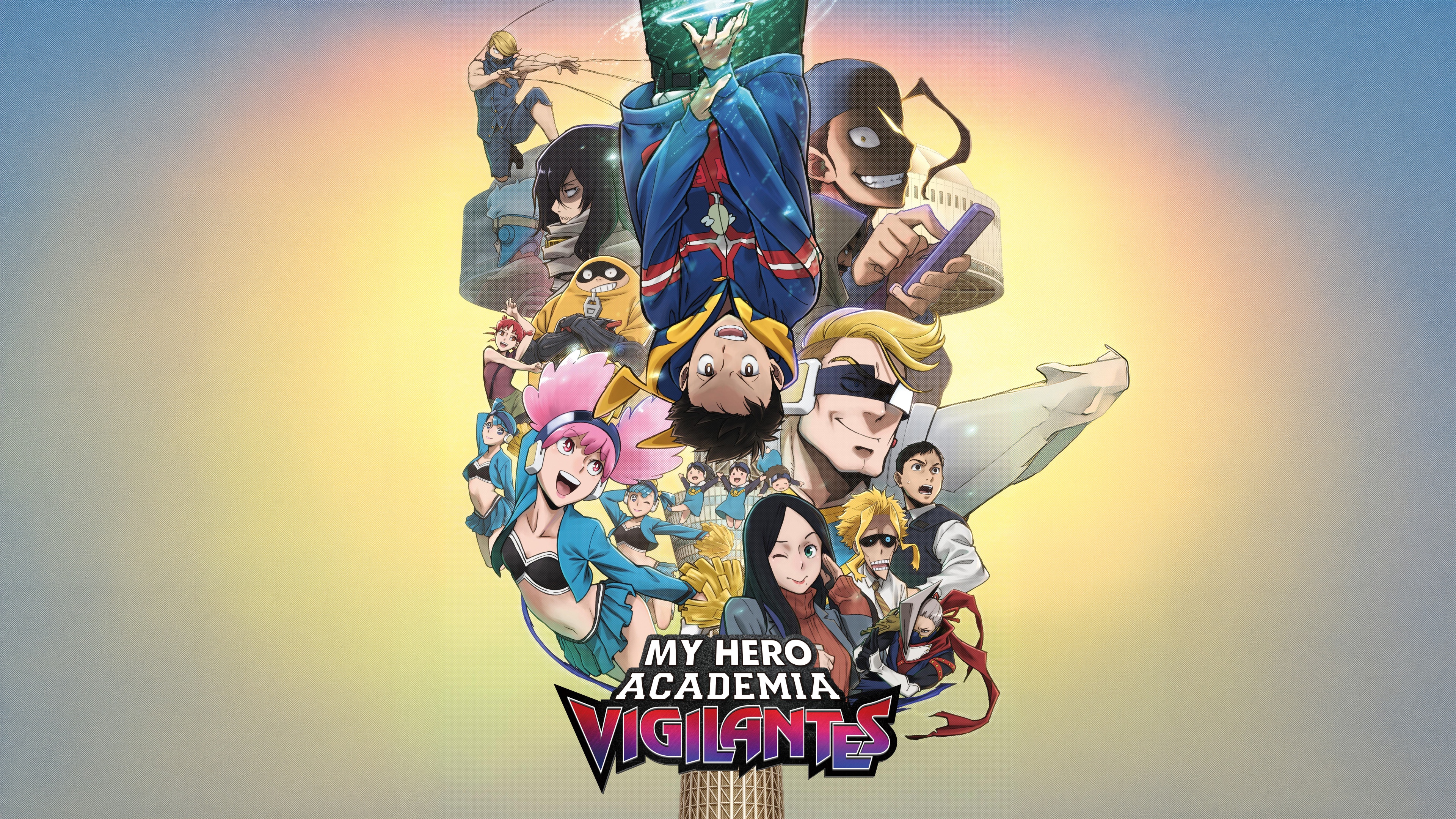 Cinematic anime poster featuring Koichi Haimasswari and Knuckleduster from My Hero Academia: Vigilantes