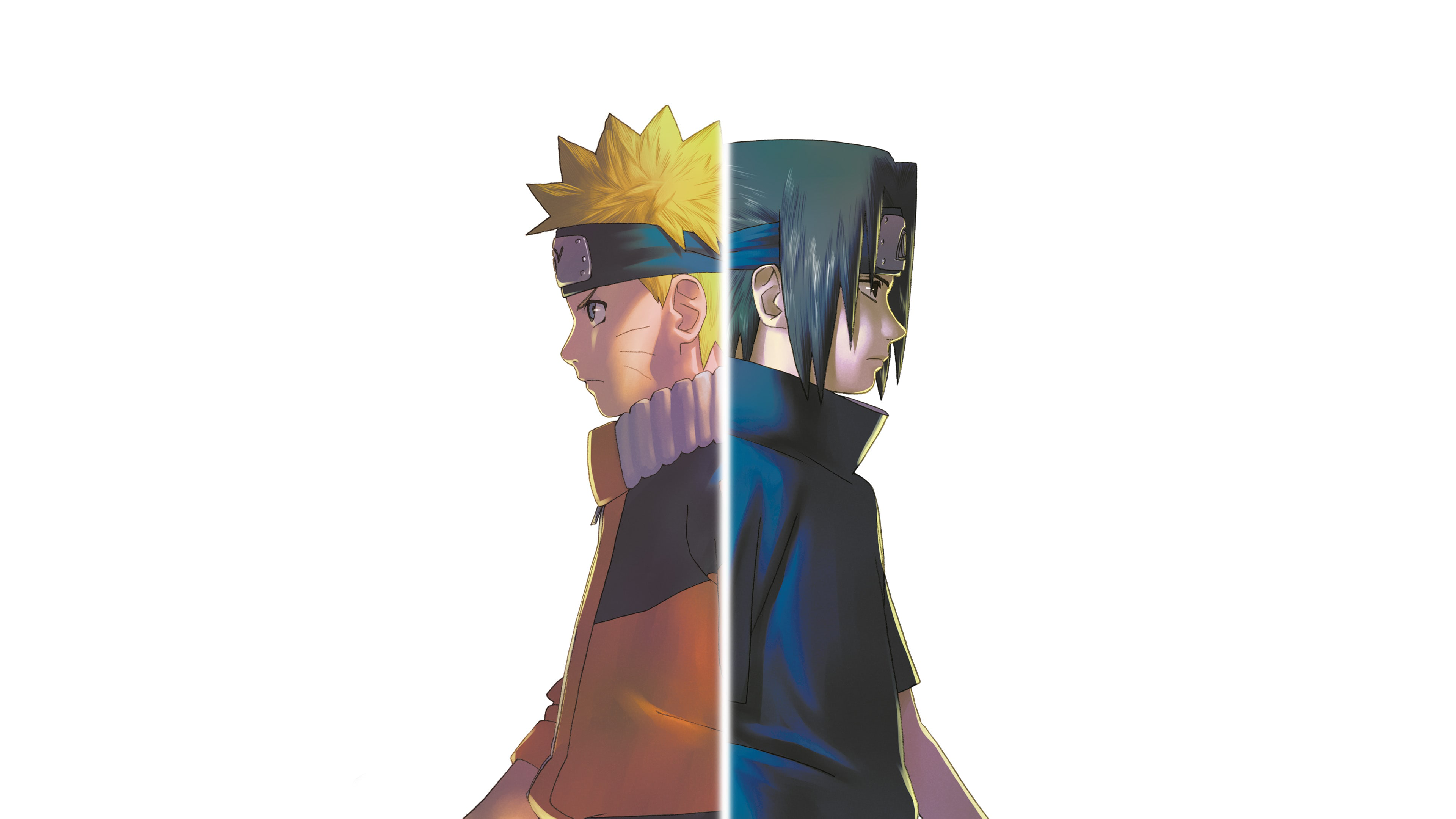 Key art featuring Naruto Uzumaki and Sasuke Uchiha from the Naruto anime series against a white background.