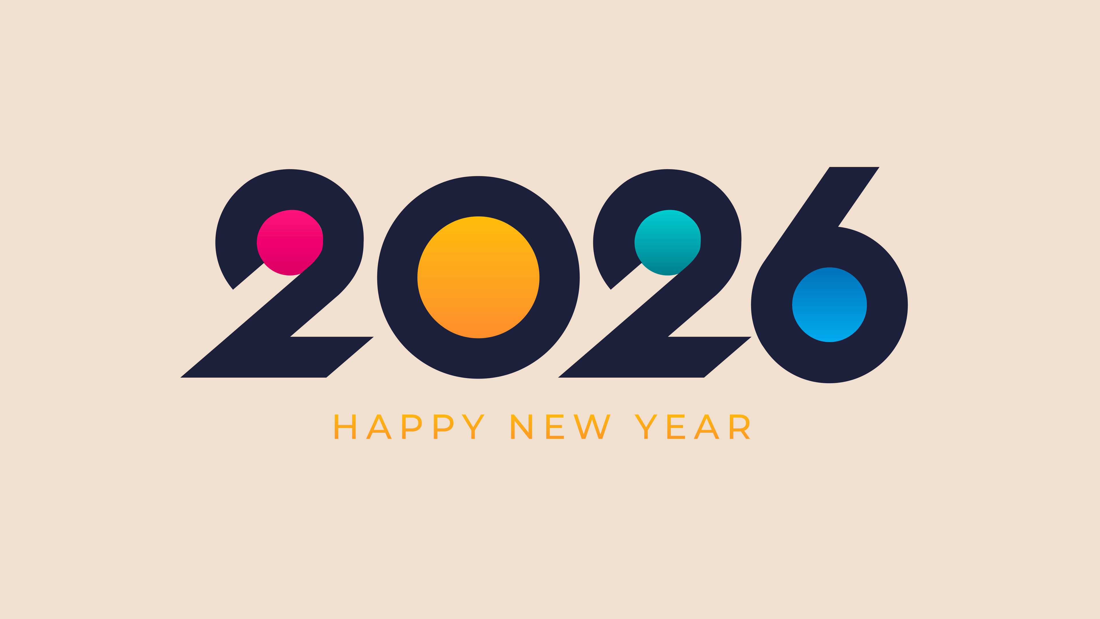 A dazzling display of golden fireworks and celebratory elements for the 2026 New Year.