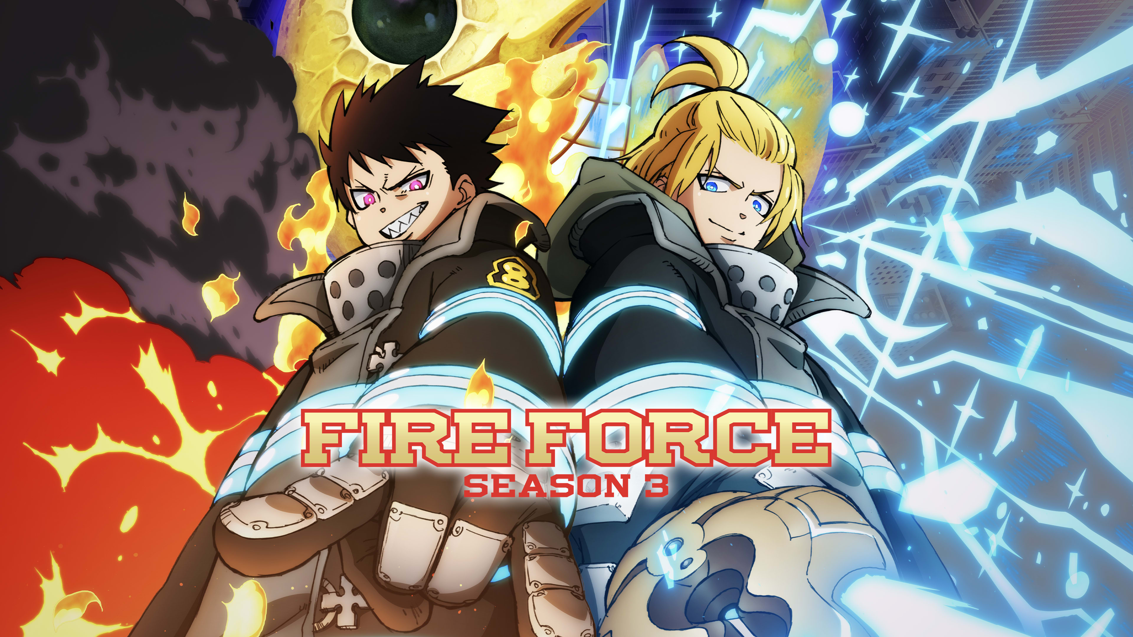 Shinra Kusakabe from the anime series Fire Force showcasing his flame powers.