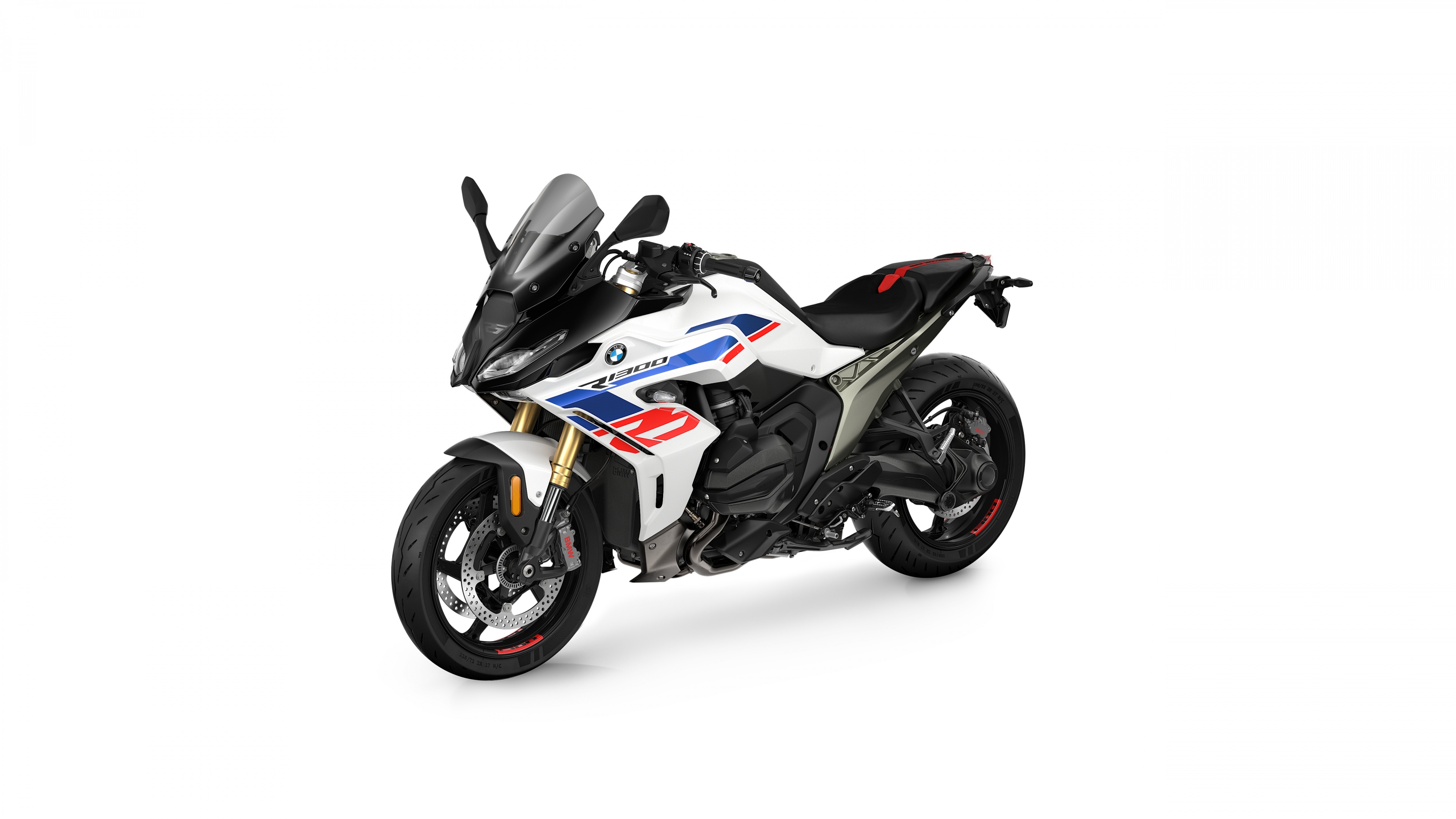 2025 BMW R 1300 RS sports motorcycle on a seamless white background