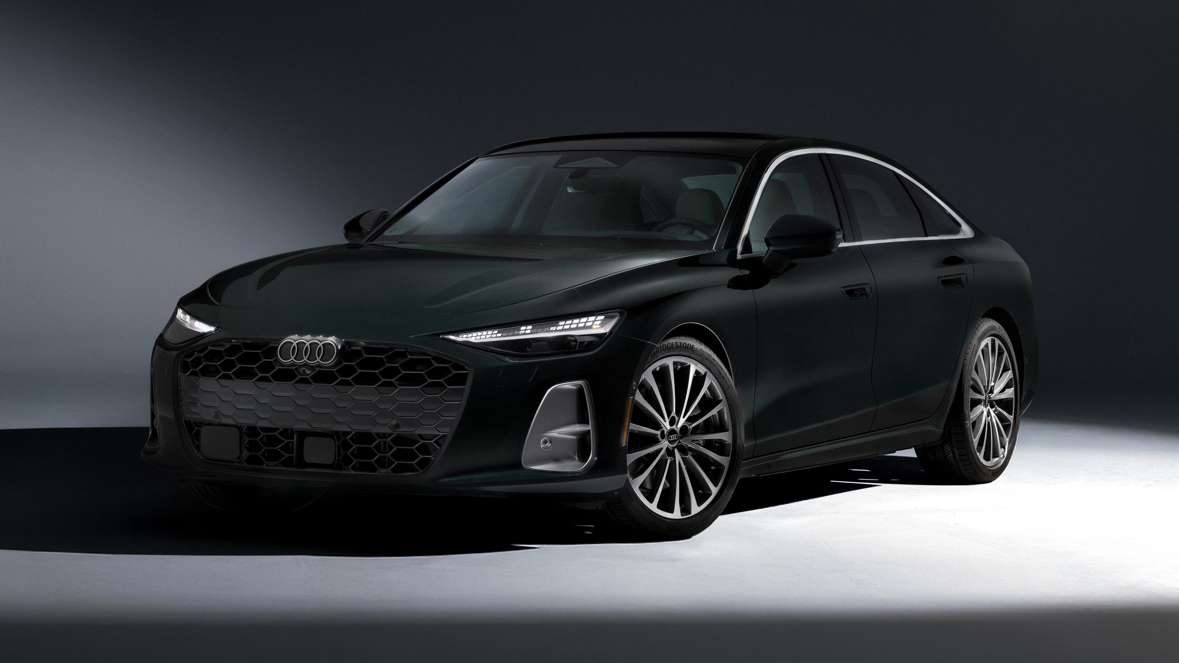 A high-resolution, cinematic view of the futuristic 2026 Audi A6 TFSI quattro luxury sedan.