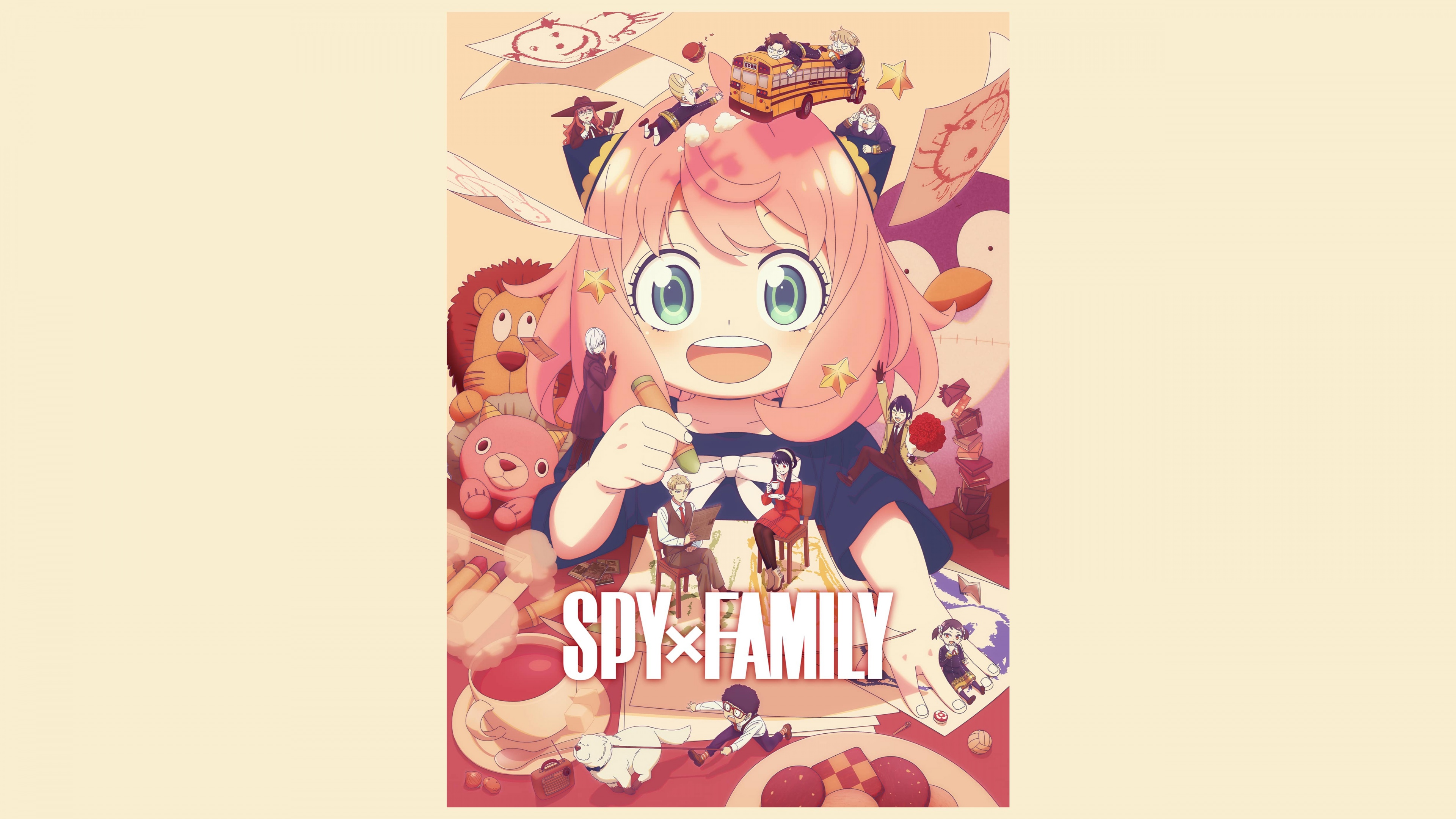A high-resolution 5K portrait of Anya Forger from the anime Spy x Family.