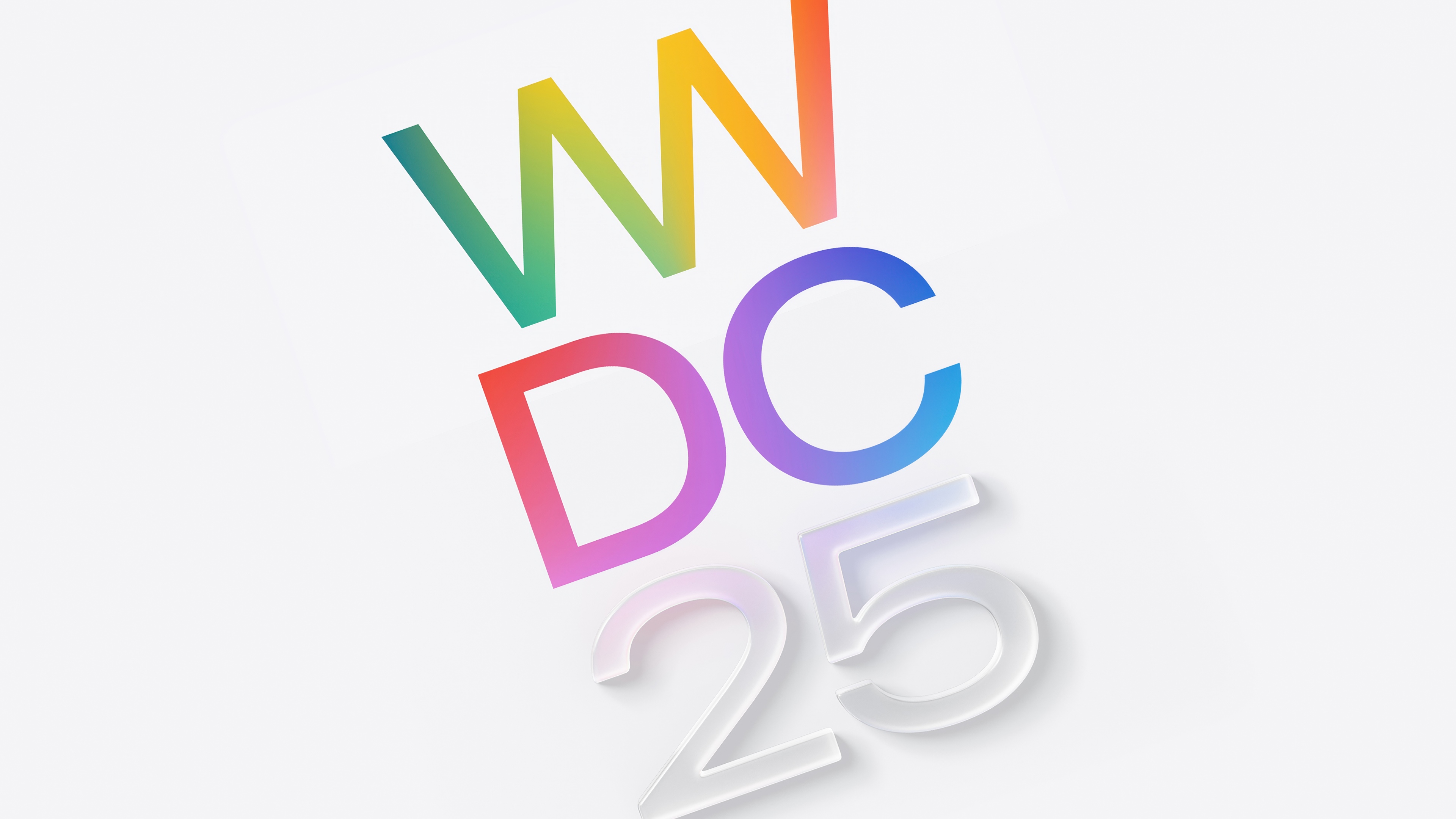 High-resolution 5K concept image for the 2025 Apple Event featuring minimalist technology design on a white background.