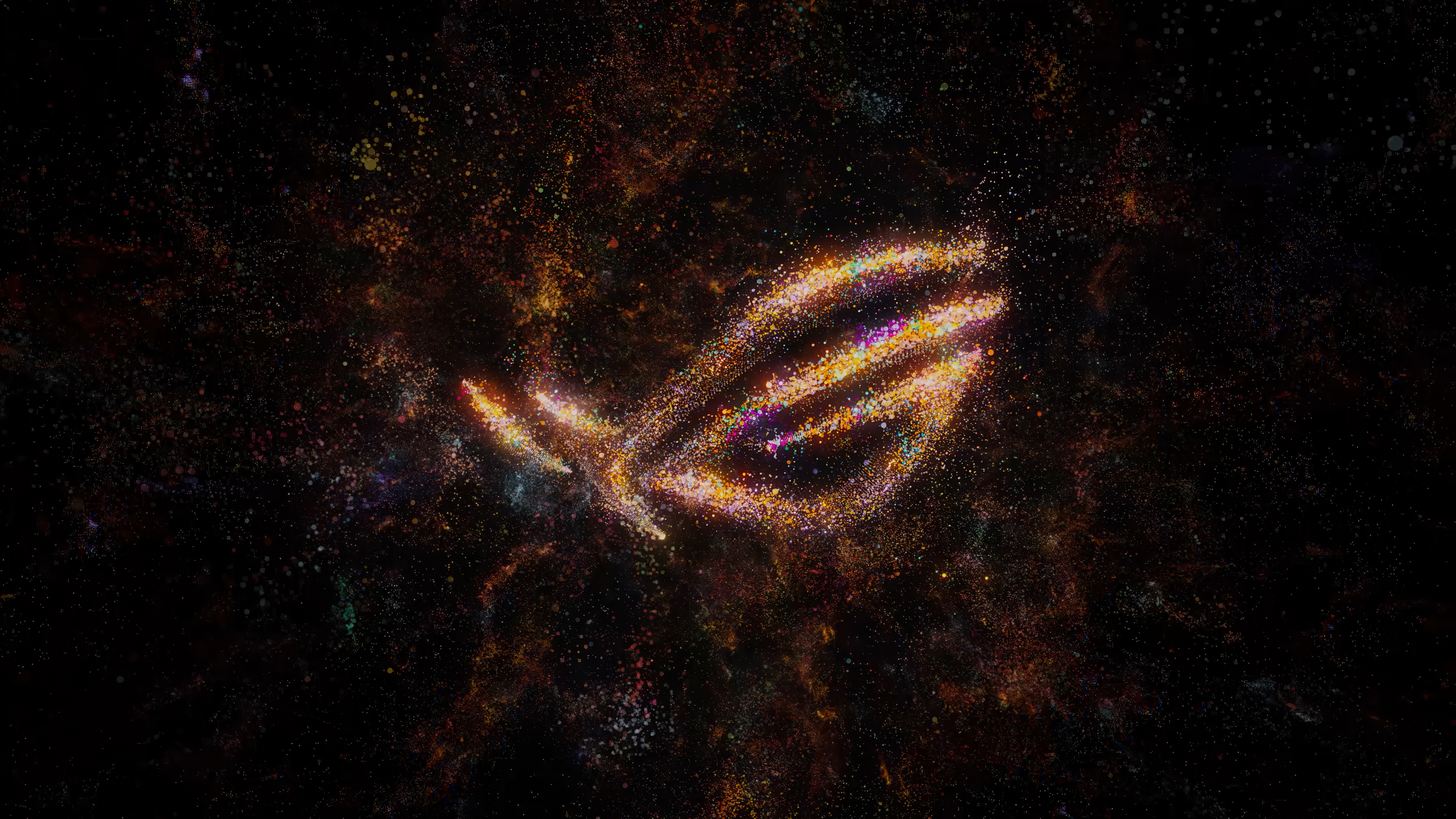 A close-up view of the ASUS ROG Phone 9 smartphone set against a dark, cosmic nebula background.