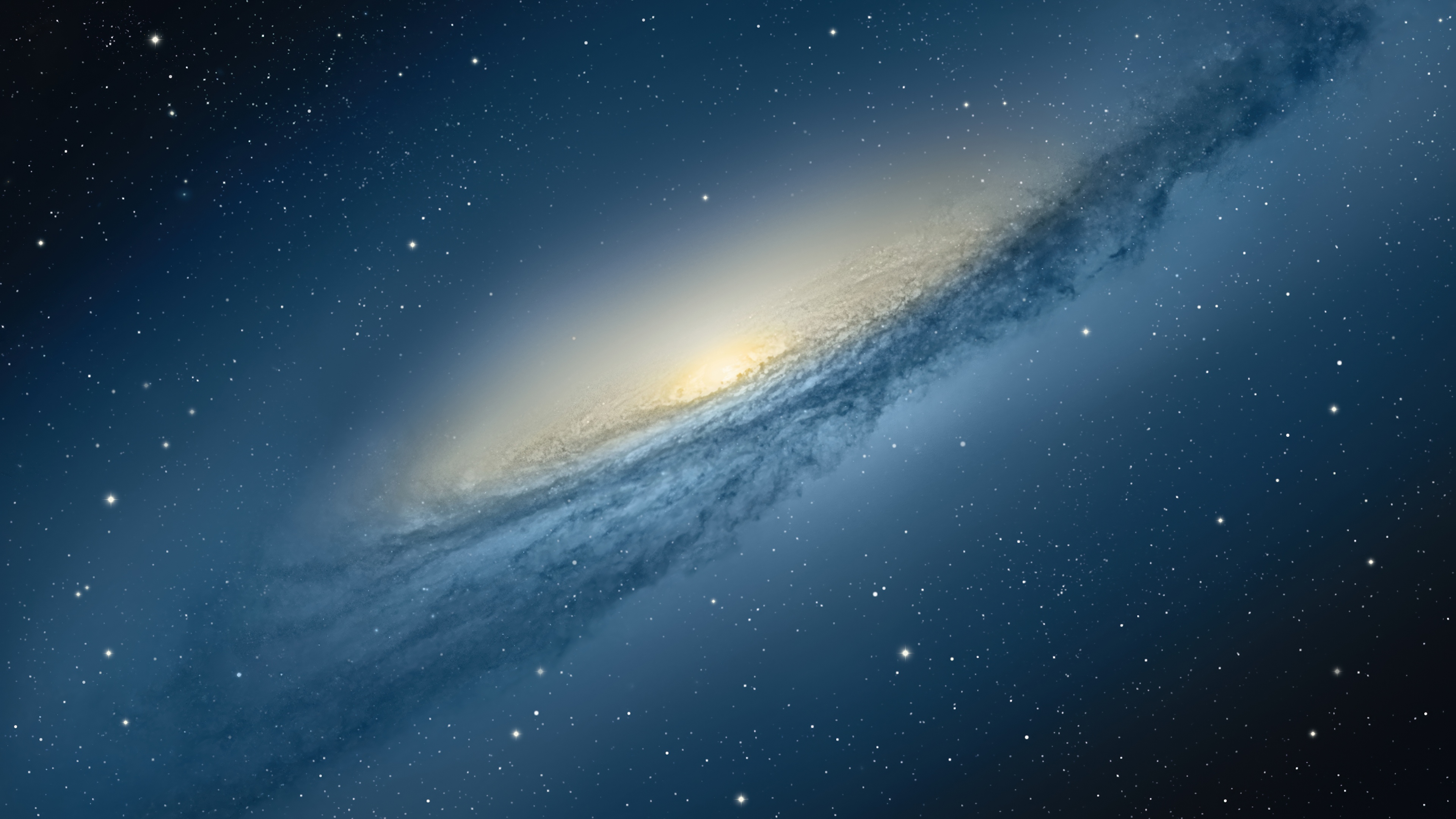 A breathtaking 5K panoramic view of the Milky Way and Andromeda Galaxy, filled with stars and cosmic dust.