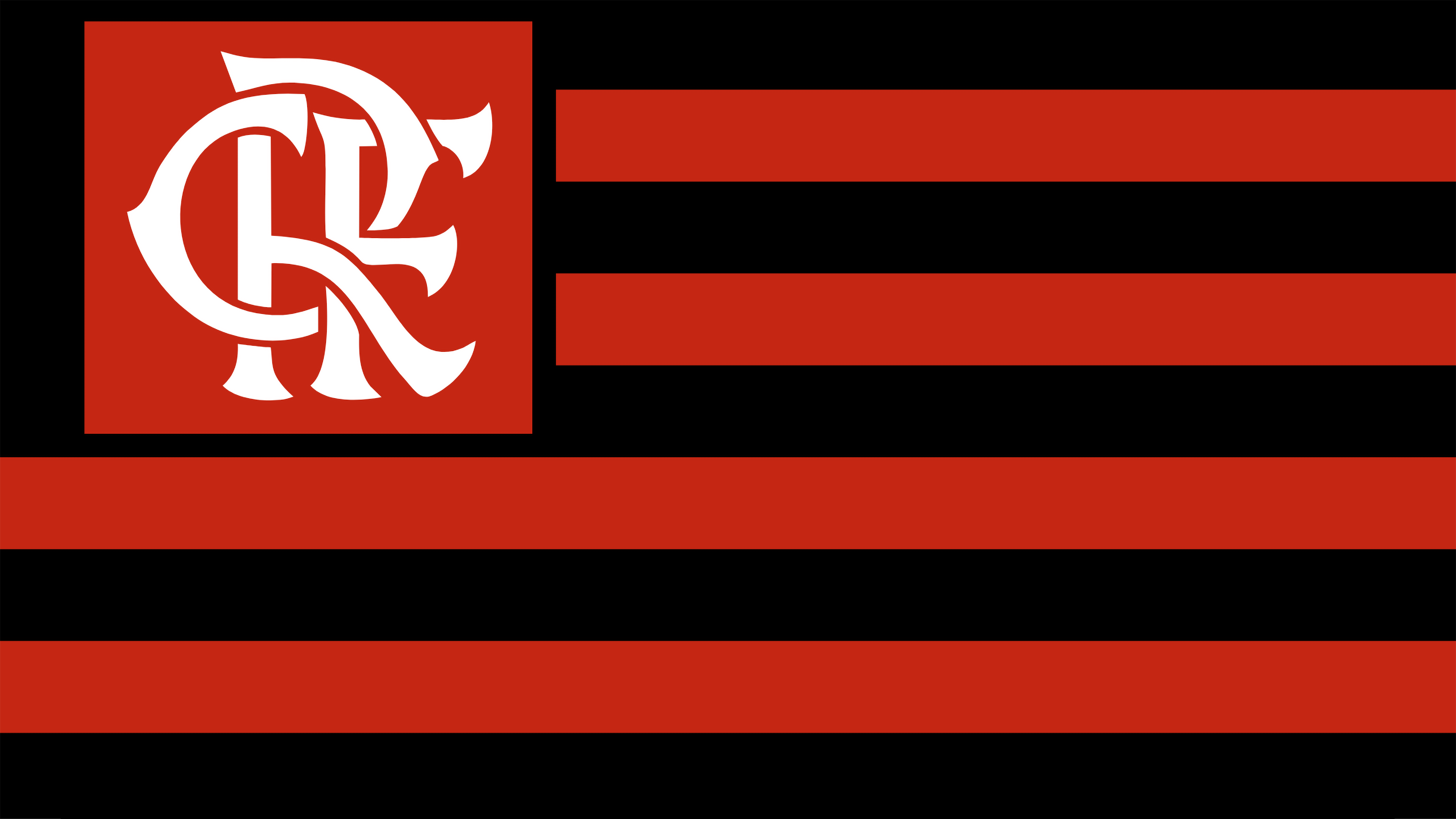 The official red and black flag of CR Flamengo, showcasing the club's emblem and colors.