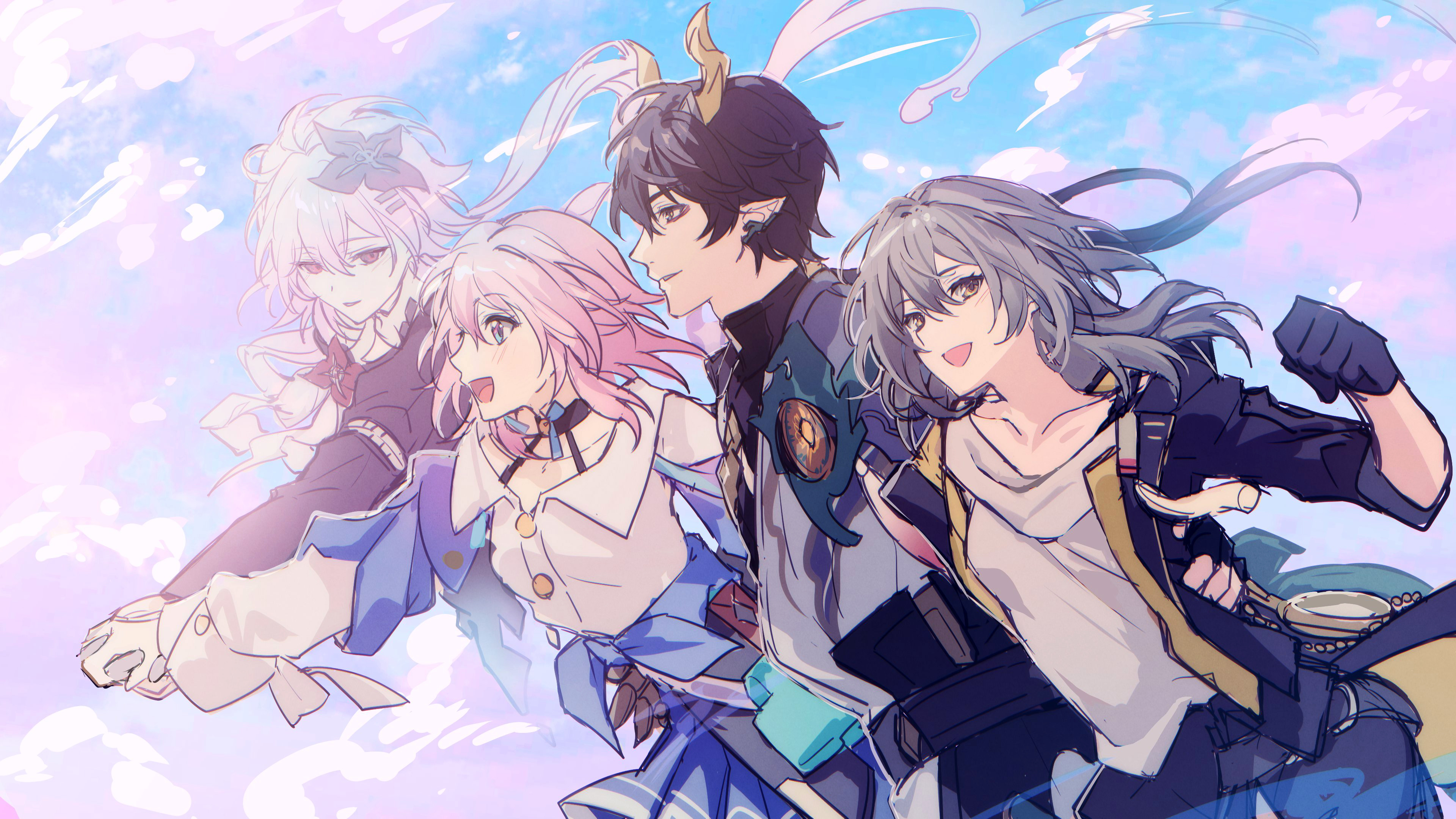 A high-quality illustration of Dan Heng and the Trailblazer from the game Honkai: Star Rail.