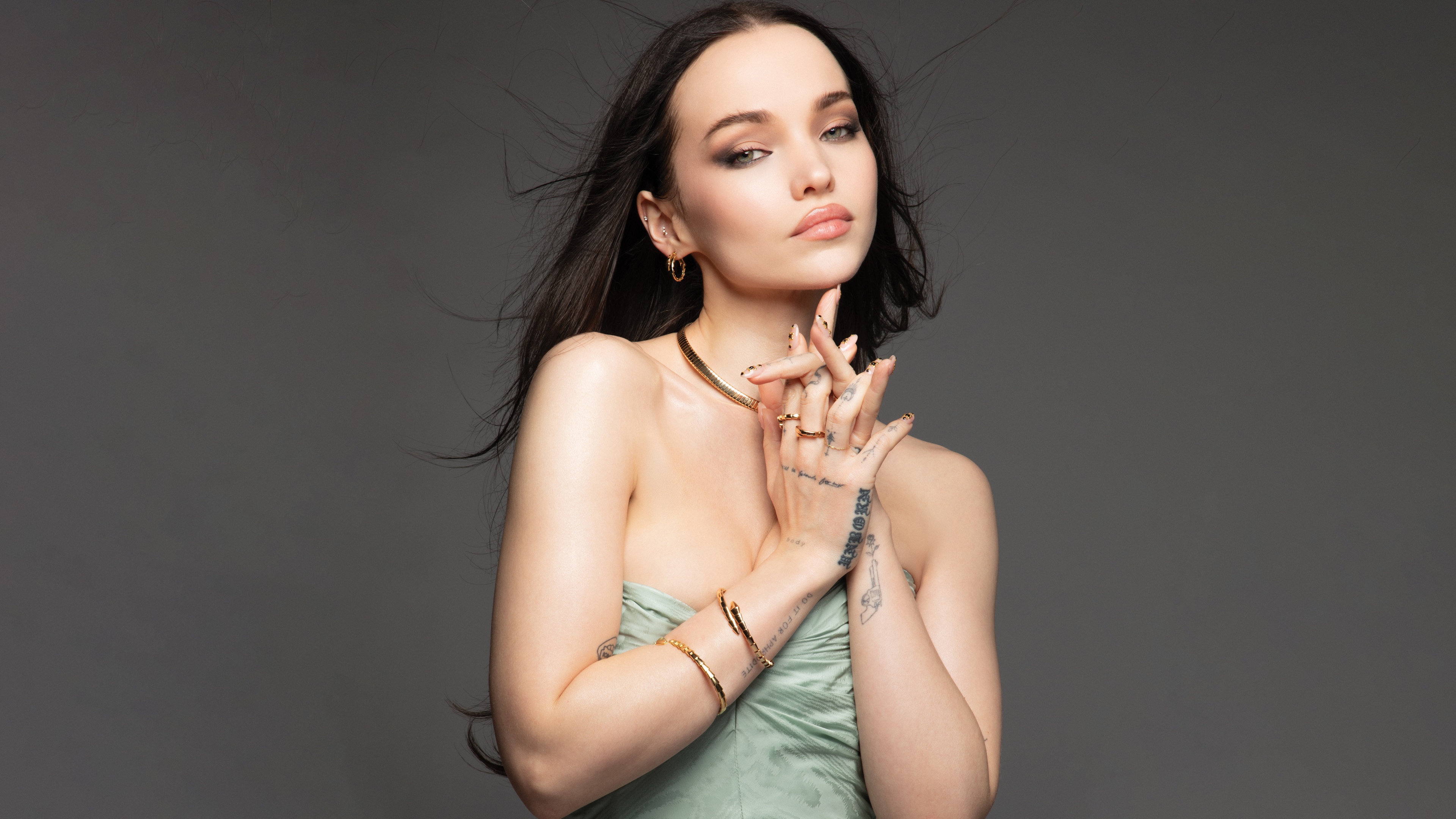 A high-fashion editorial close-up of Dove Cameron for Flaunt Magazine.