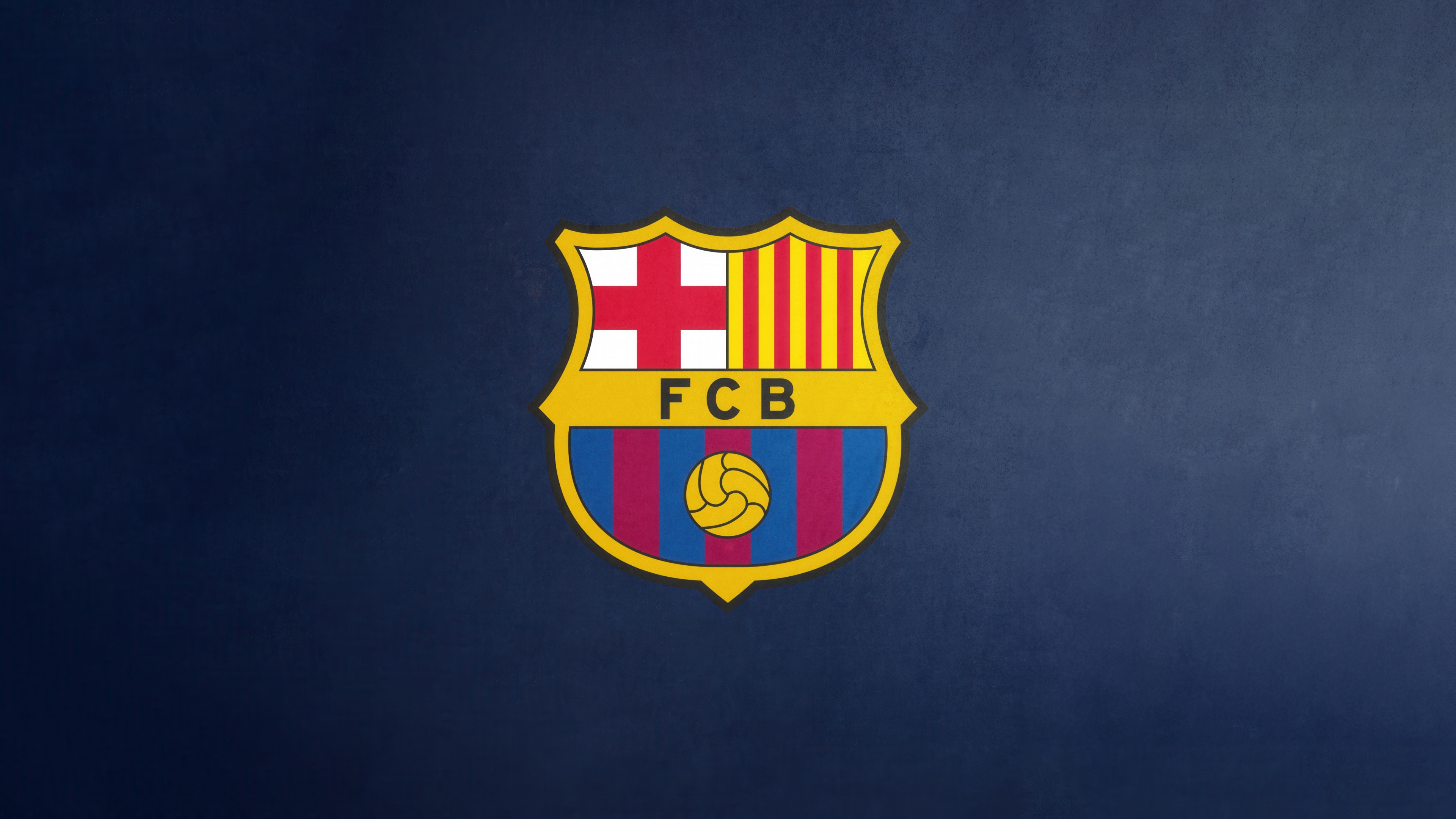 FC Barcelona football club crest centered on a navy blue background.