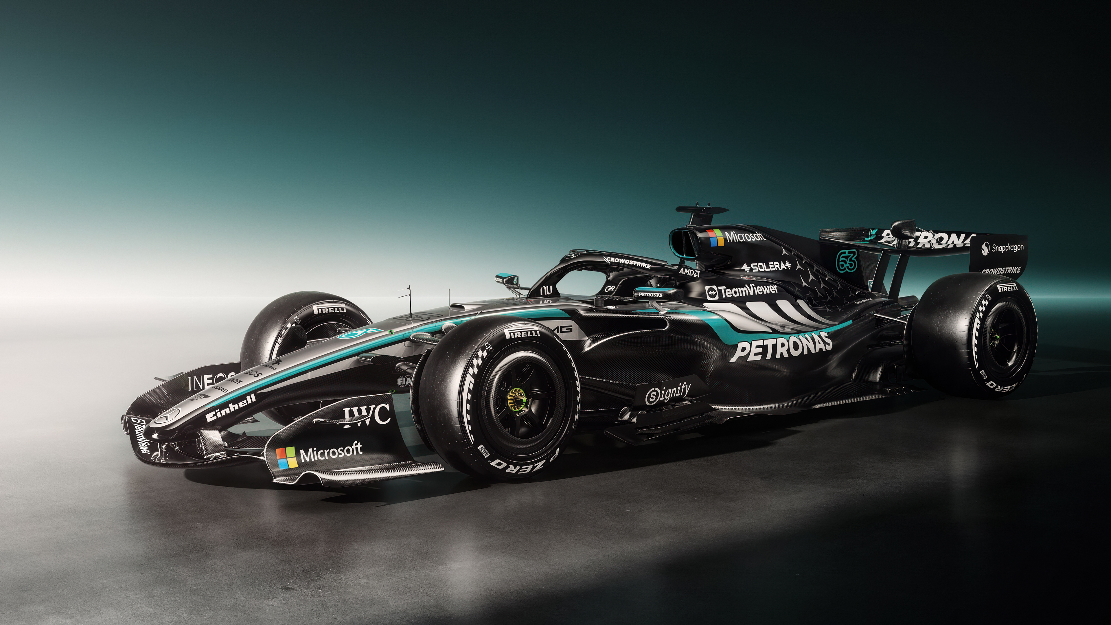 Next-generation 2026 Formula One racing cars speeding through a high-speed circuit.
