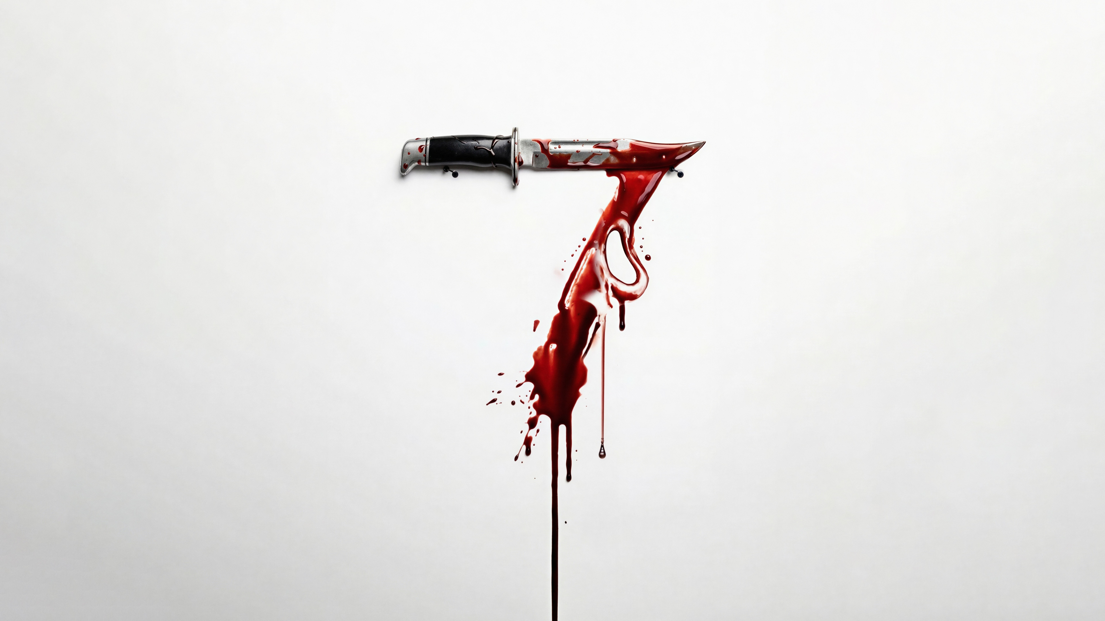 The Ghostface character from the Scream franchise holding a bloody knife against a white background.