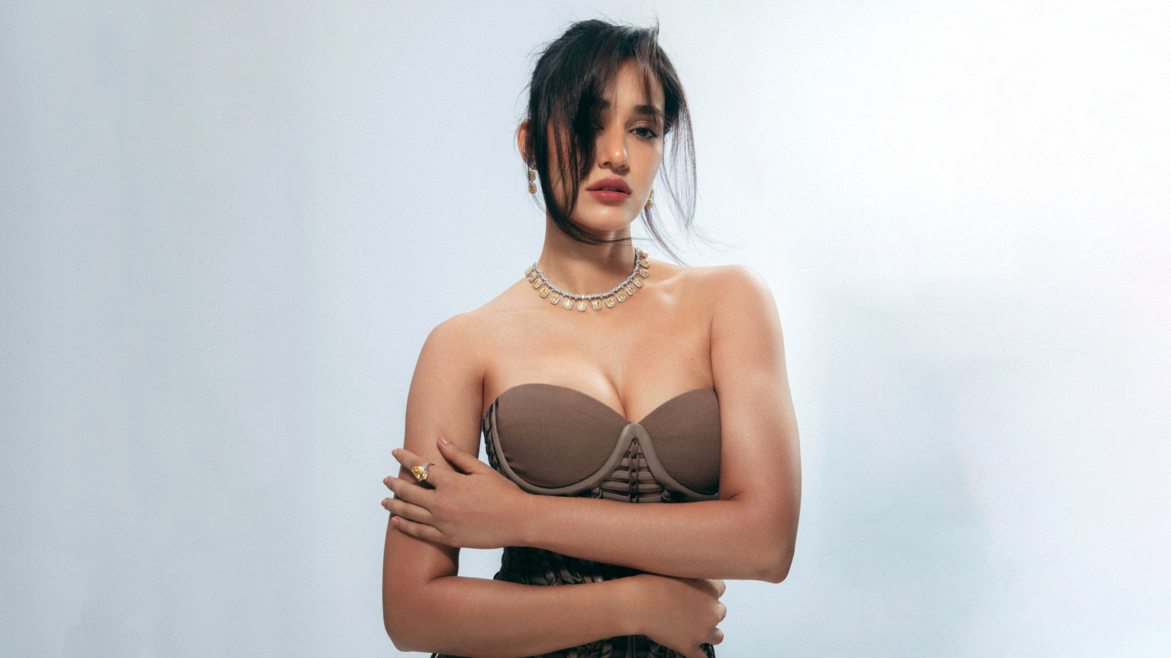 A glamorous and high-definition portrait of Indian actress Disha Patani.