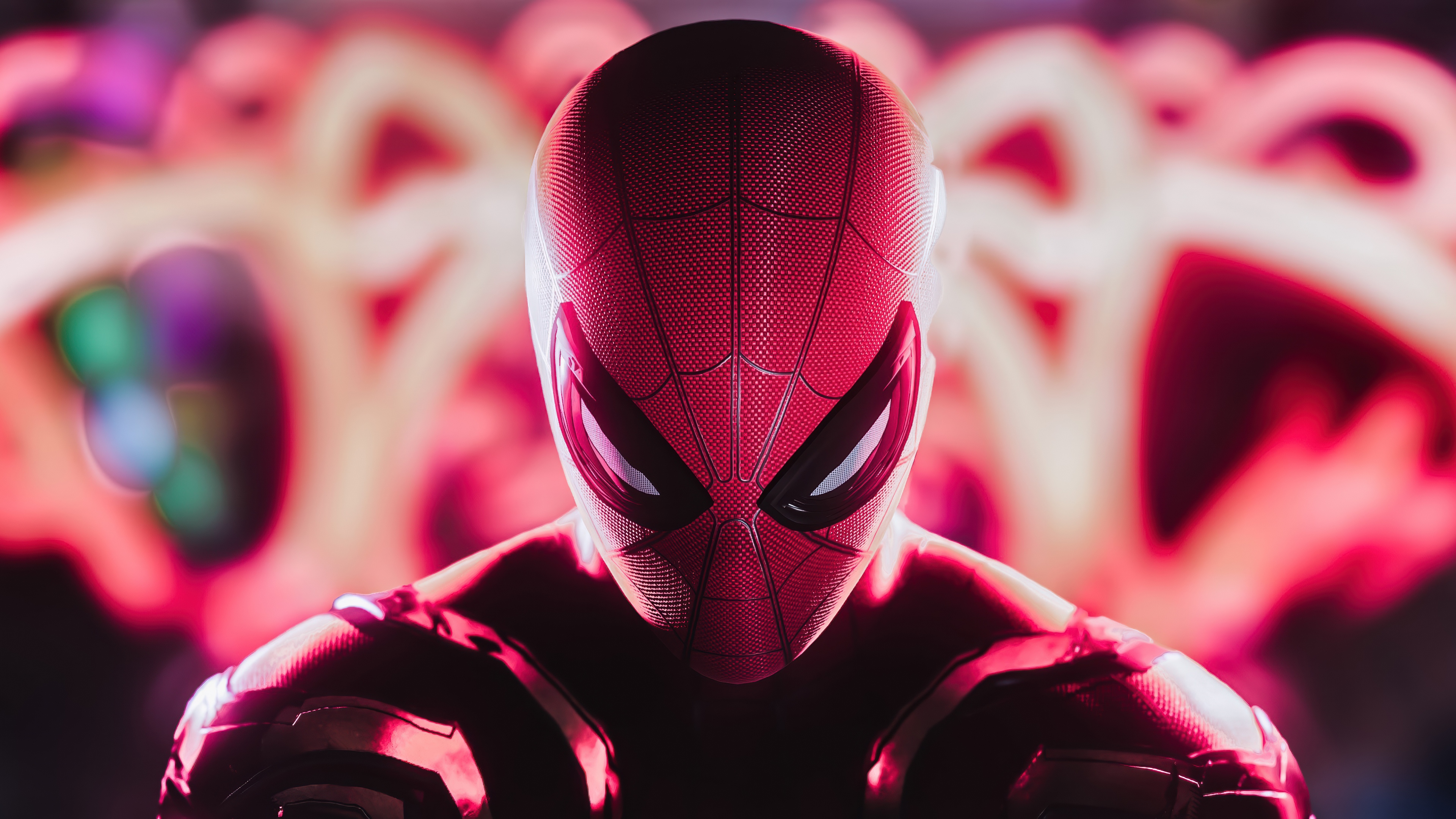 An intense ultrawide cinematic shot of Spider-Man from the game Marvel's Spider-Man 2.