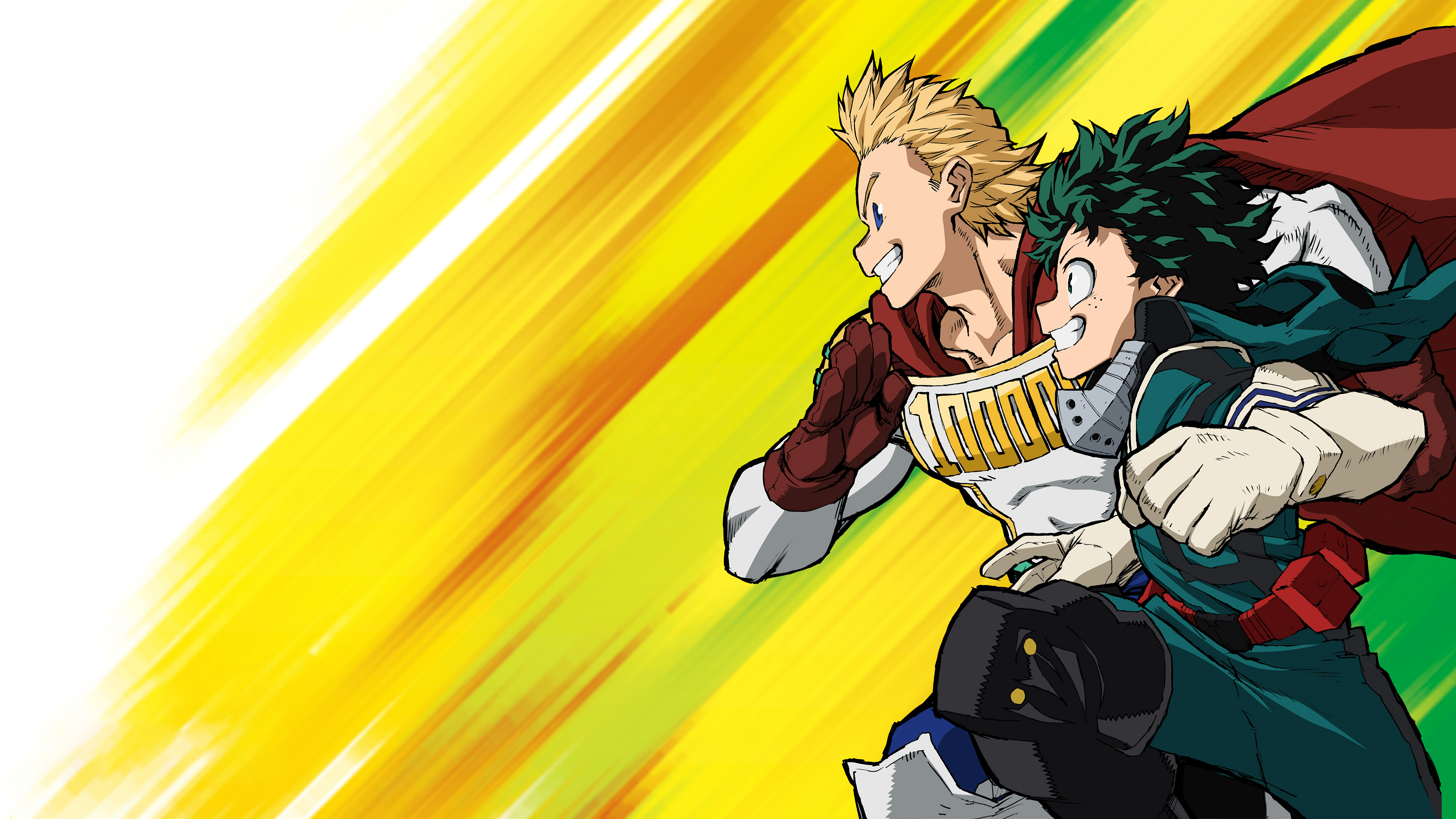 Izuku Midoriya, also known as Deku, from My Hero Academia, showcasing his iconic green hair and heroic features.