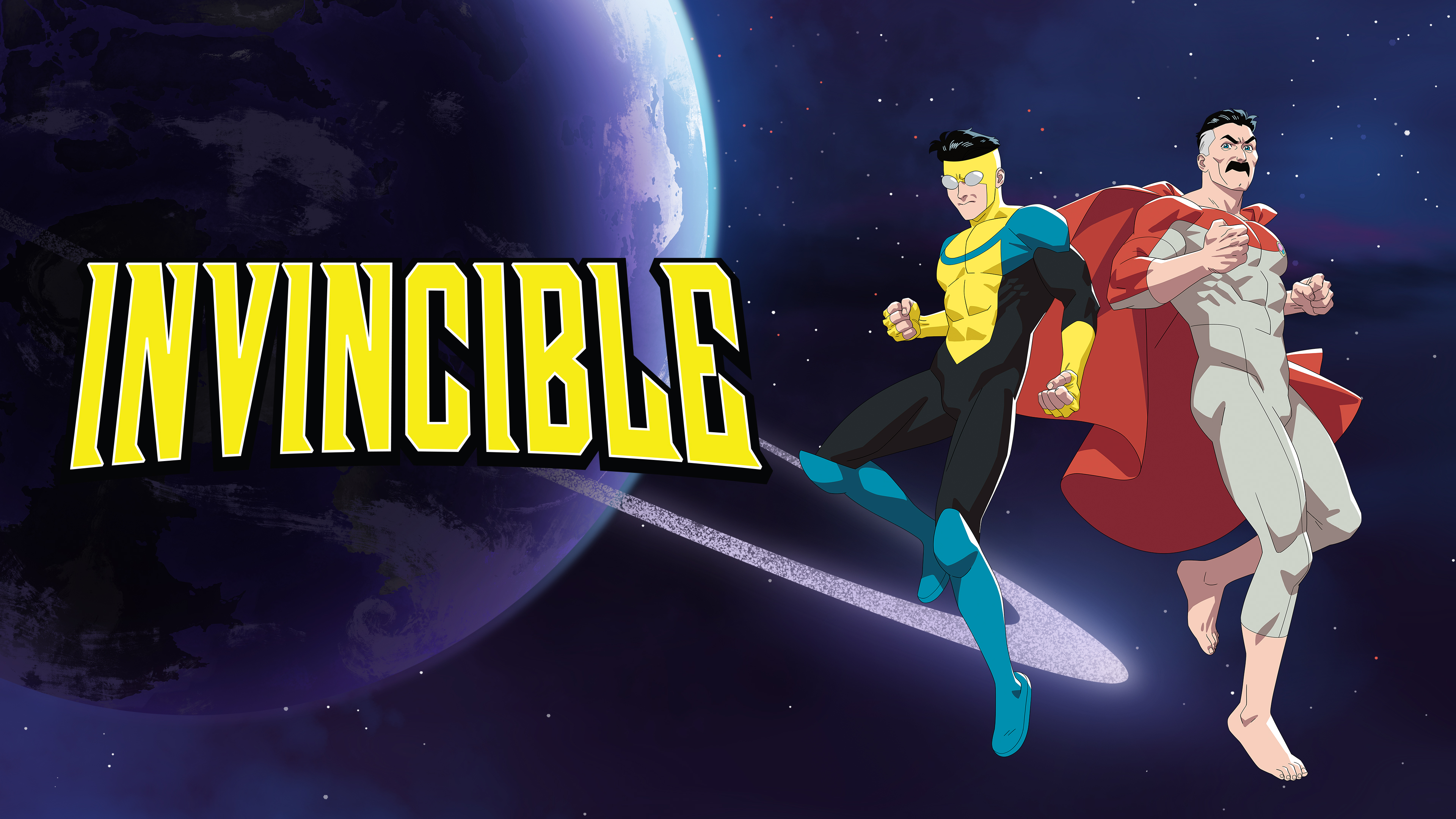 Mark Grayson and Omni-Man facing each other in a scene from the animated series Invincible Season 4.