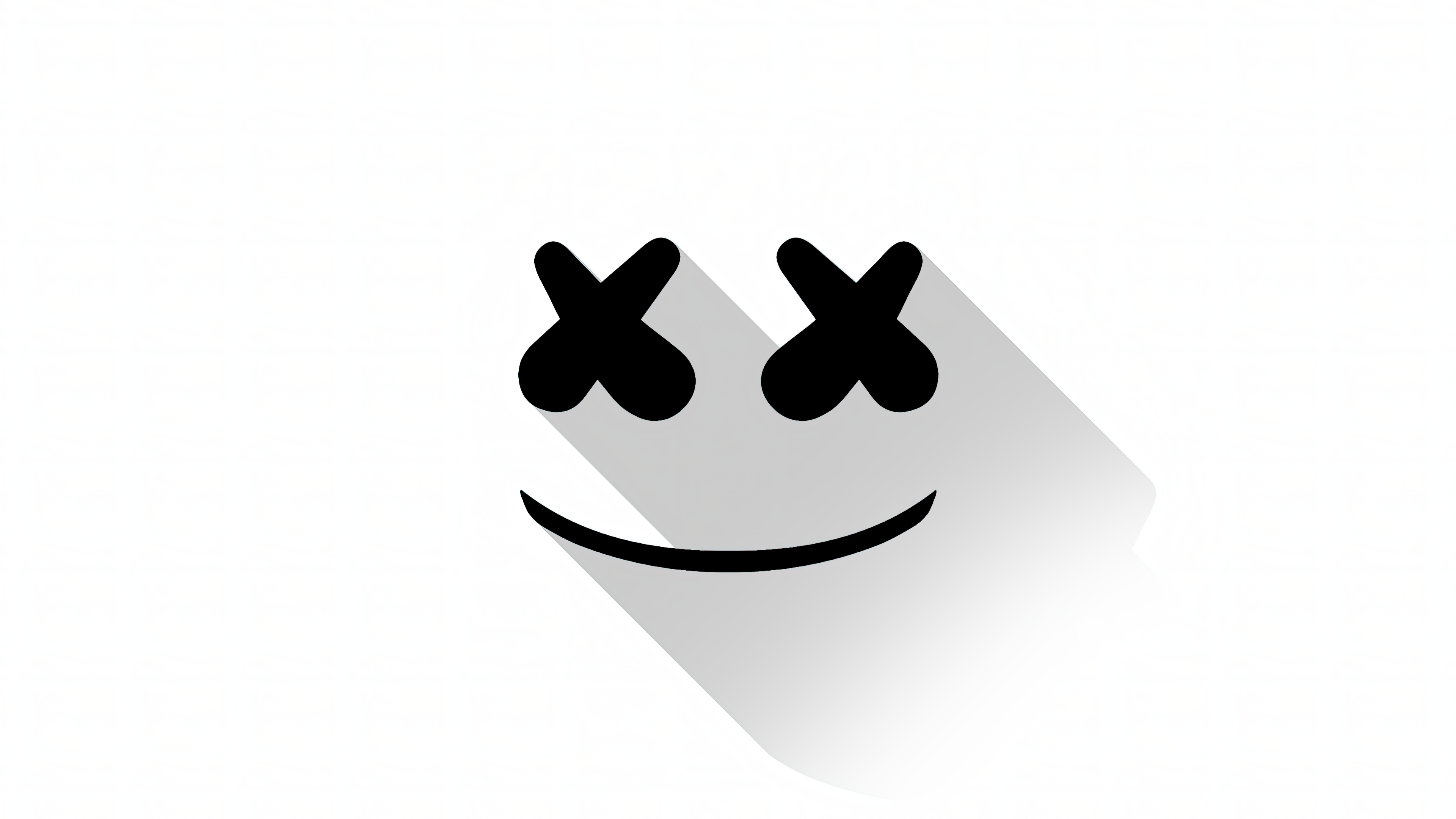 Minimalist black and white material design of Marshmello's iconic helmet.
