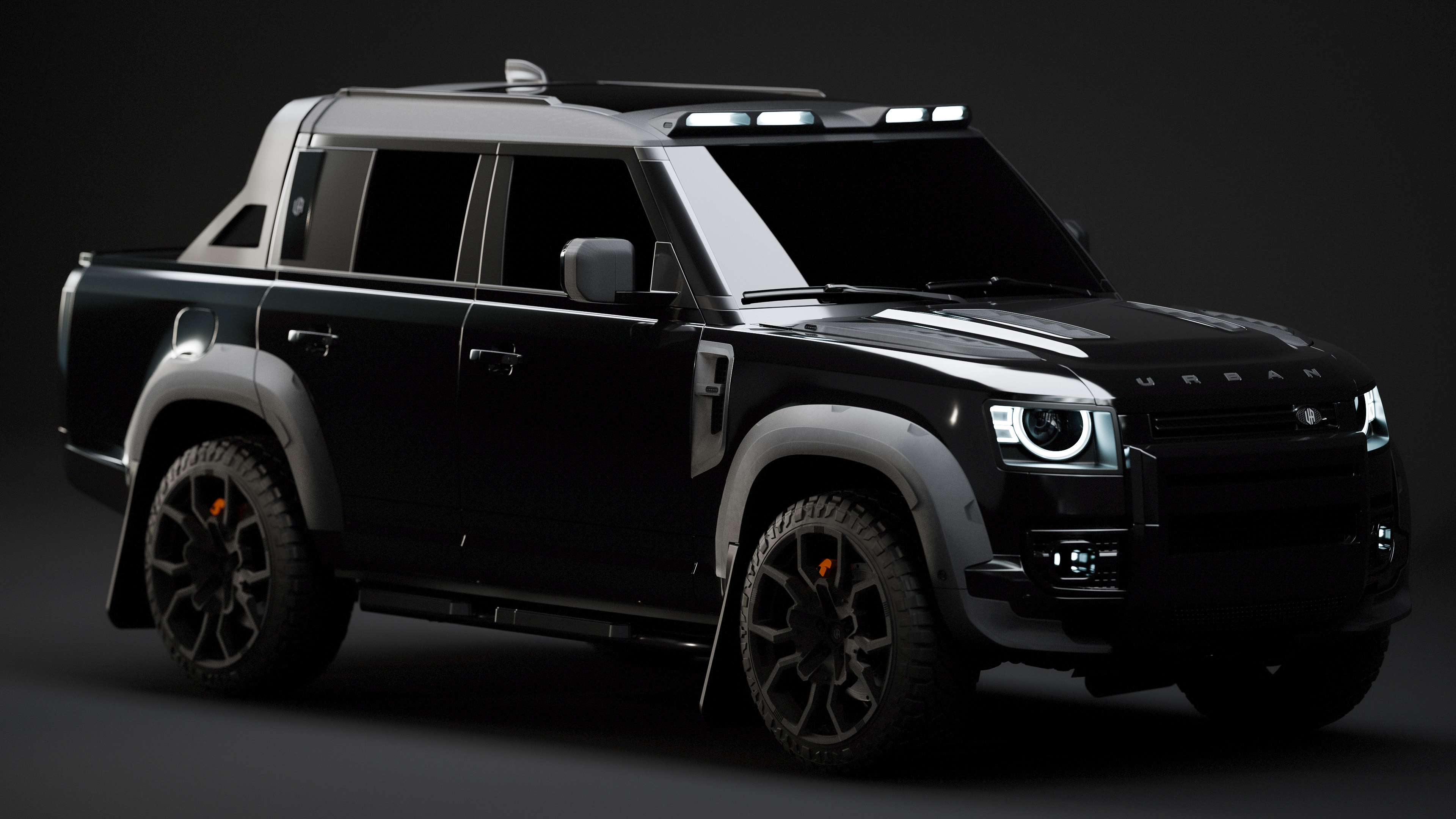 A collection of polished black cars parked in a dark, atmospheric urban environment.