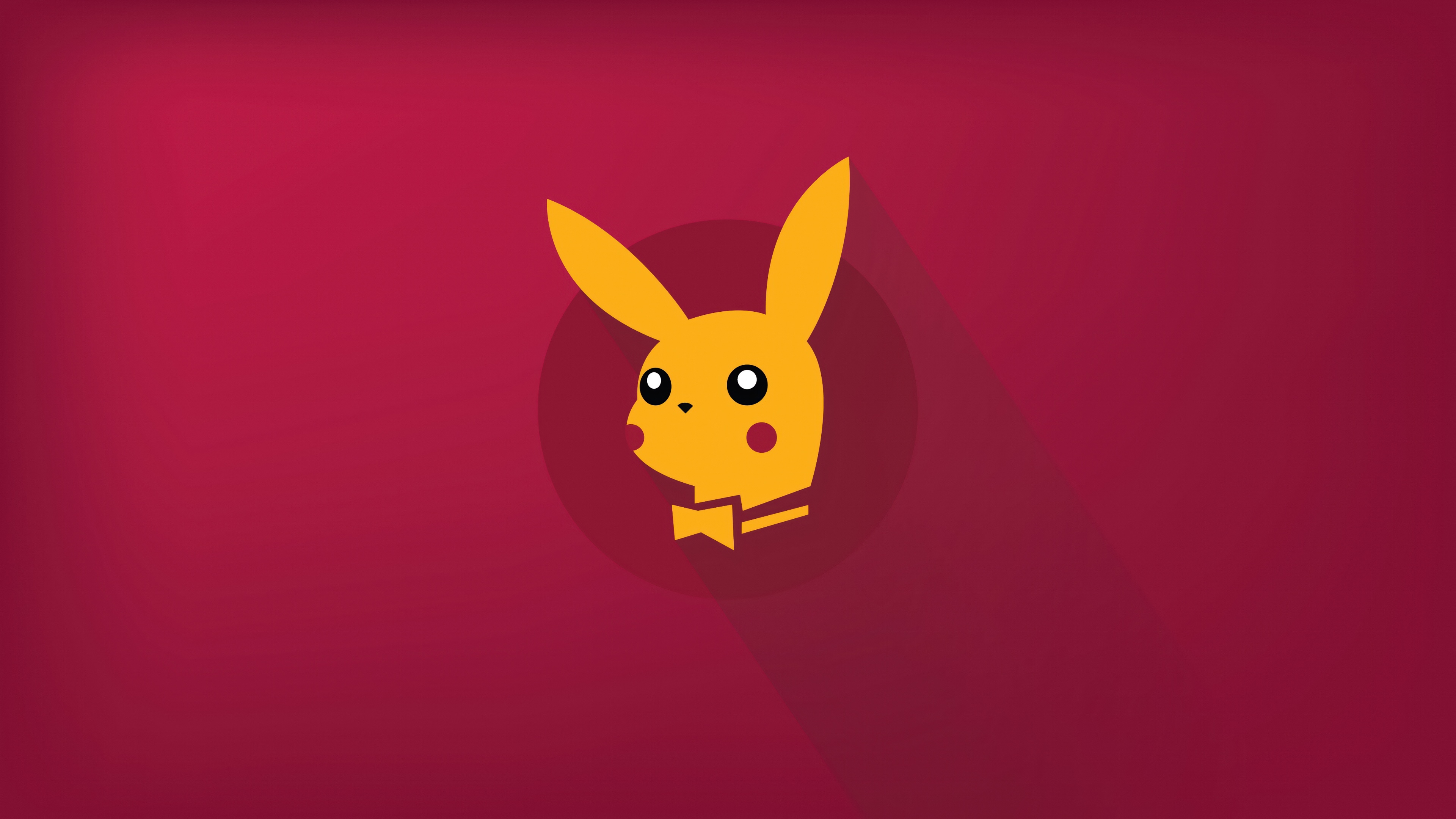 A minimalist 5K digital artwork featuring a vibrant, solid red background.
