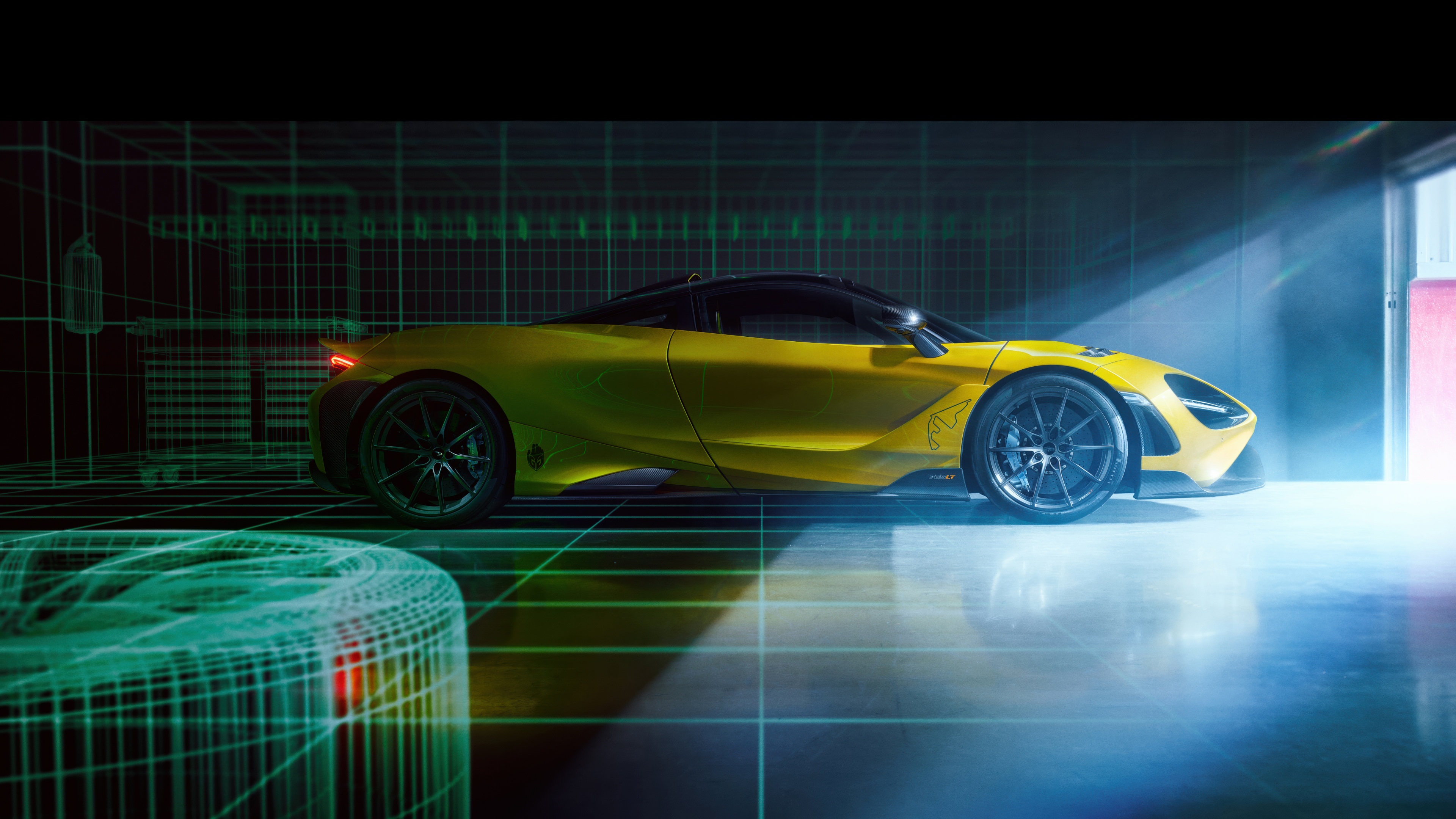 A high-resolution 5K shot of a McLaren 765LT supercar featuring sleek modern lines and advanced aerodynamic design.