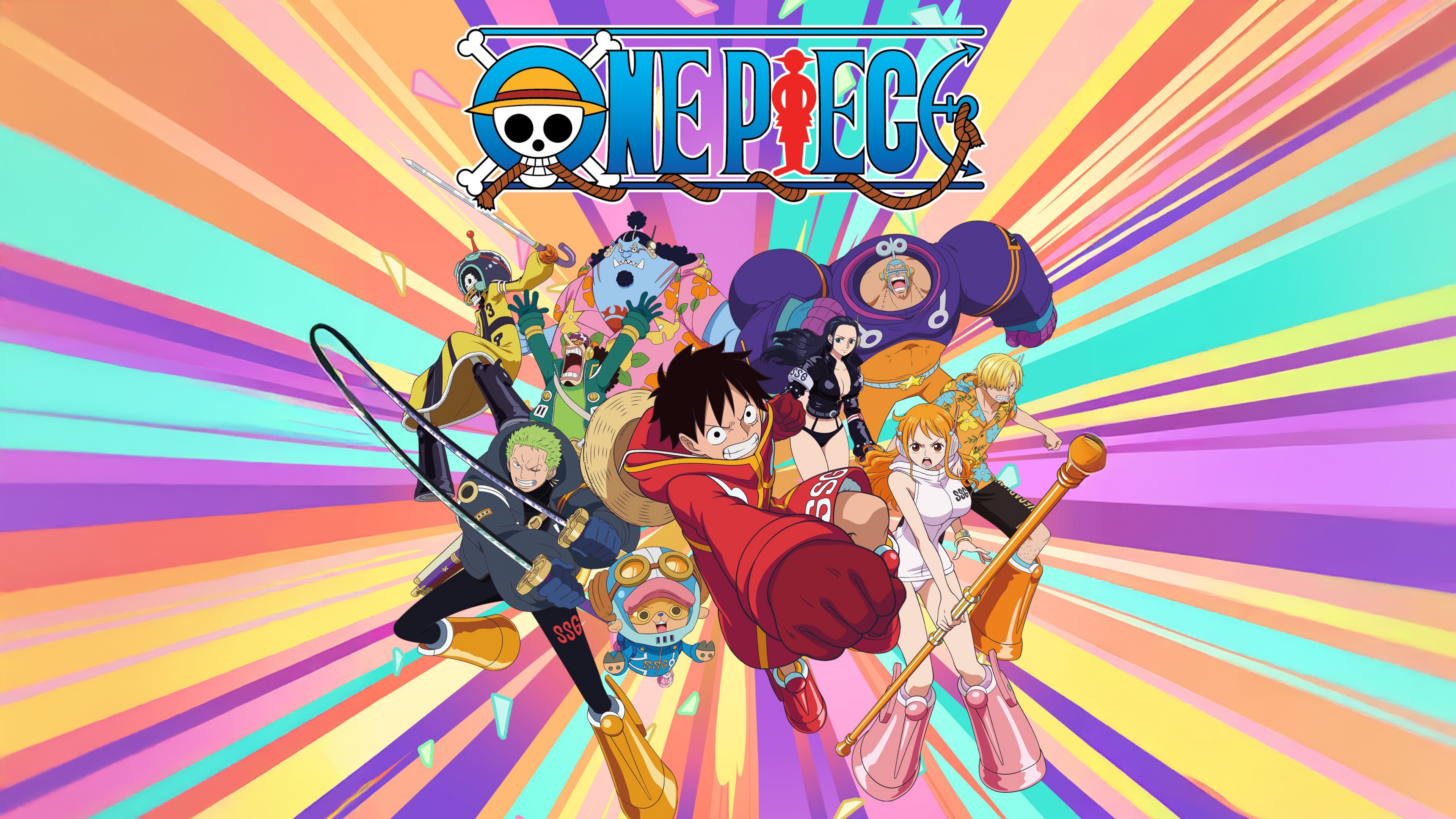 Monkey D. Luffy from the One Piece anime series in a high-resolution, dynamic poster pose.