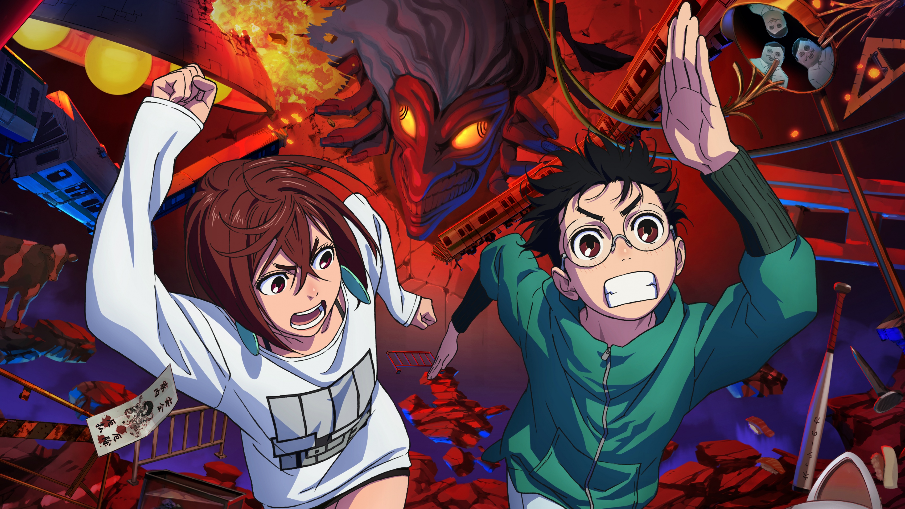 Ken Takakura (Okarun) and Momo Ayase from the Dandadan anime series.