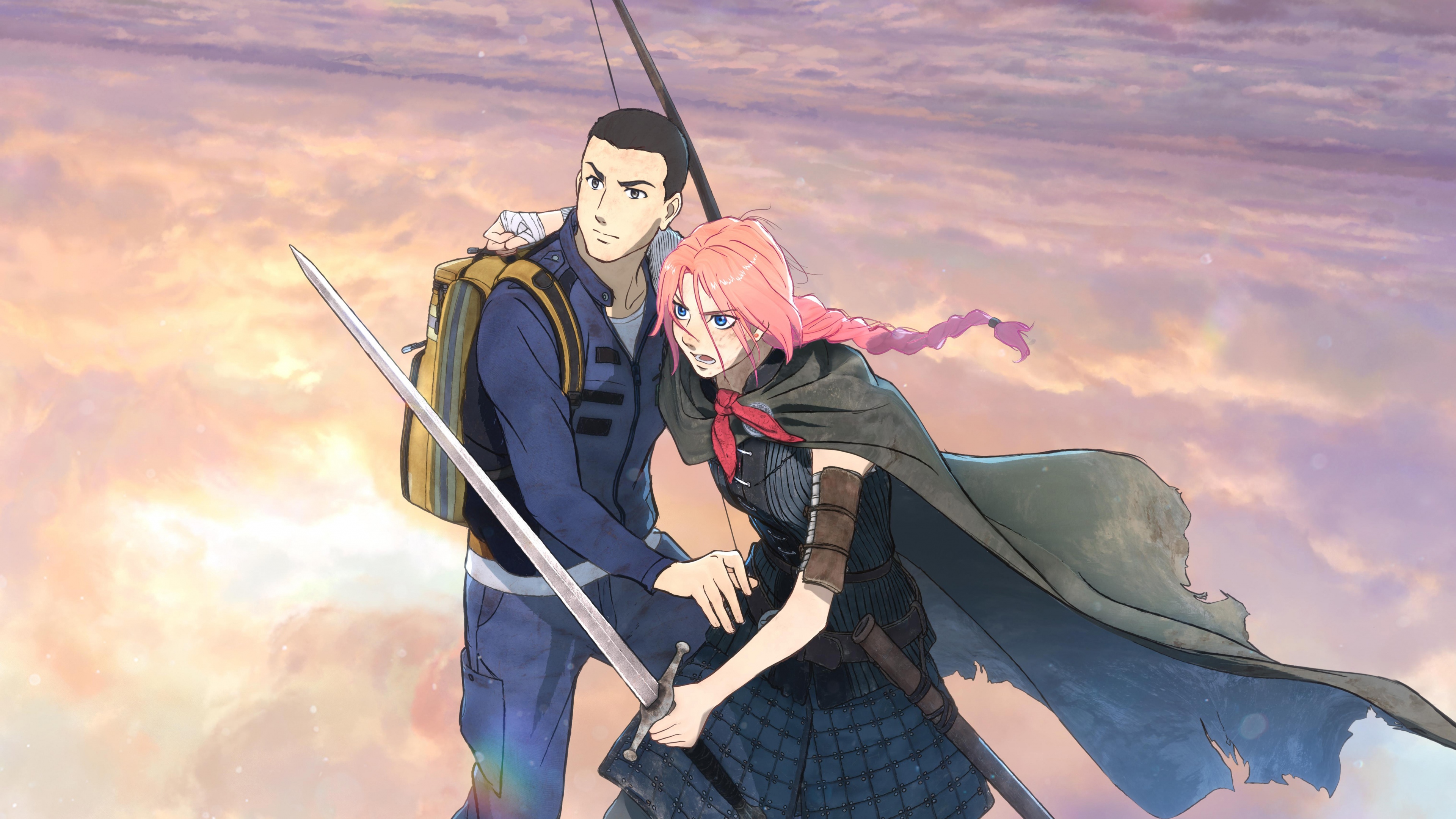 A high-quality cinematic anime still of Princess Scarlett from the movie Hateshinaki Scarlet, featuring royal aesthetics and crimson color palettes.