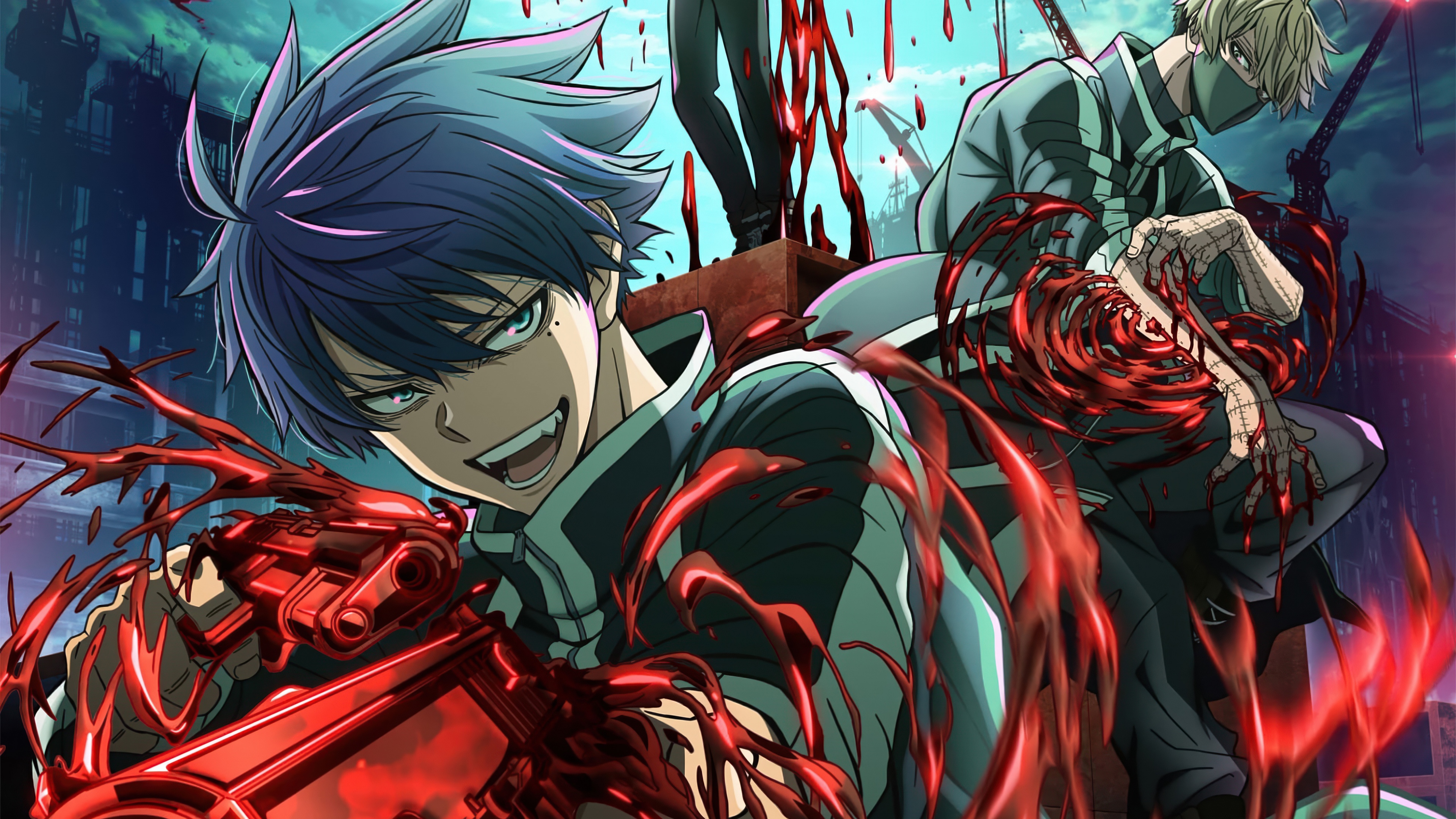 Shiki Ichinose from the Tougen Anki anime series in a dramatic vertical poster design.
