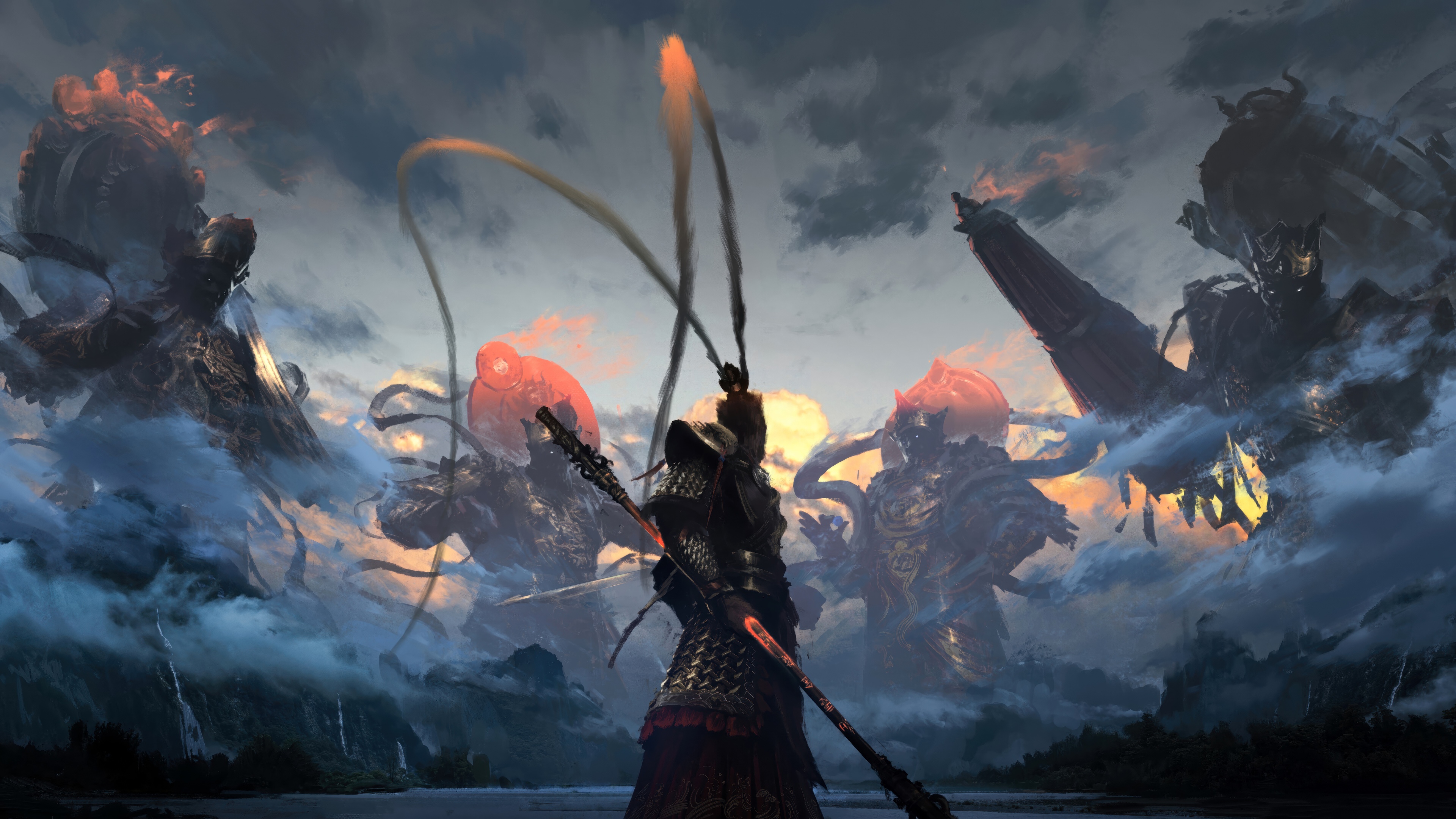 A highly detailed cinematic portrait of Sun Wukong, the Monkey King, from the game Black Myth: Wukong
