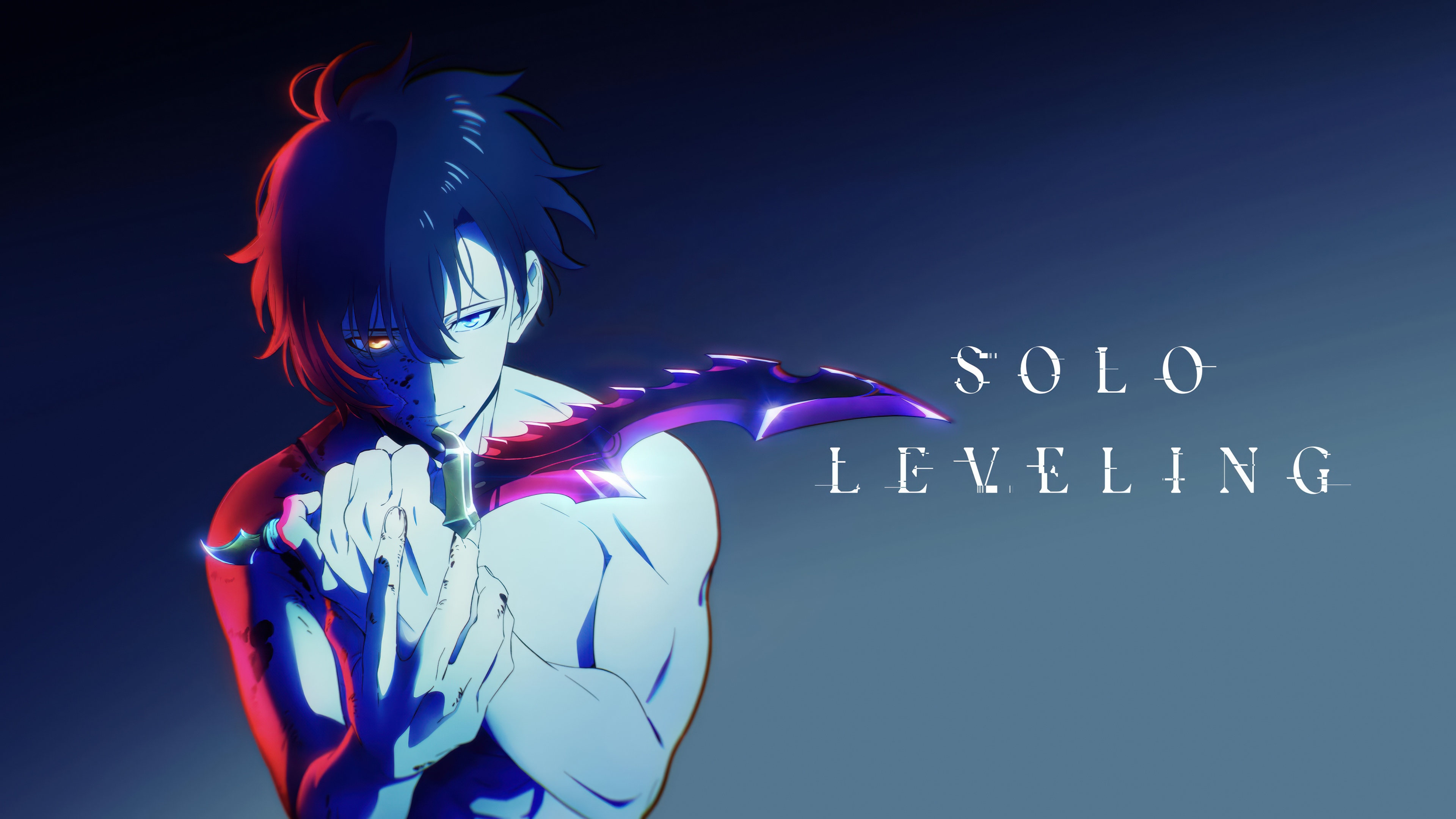 A high-resolution, detailed depiction of Sung Jinwoo from Solo Leveling Season 1