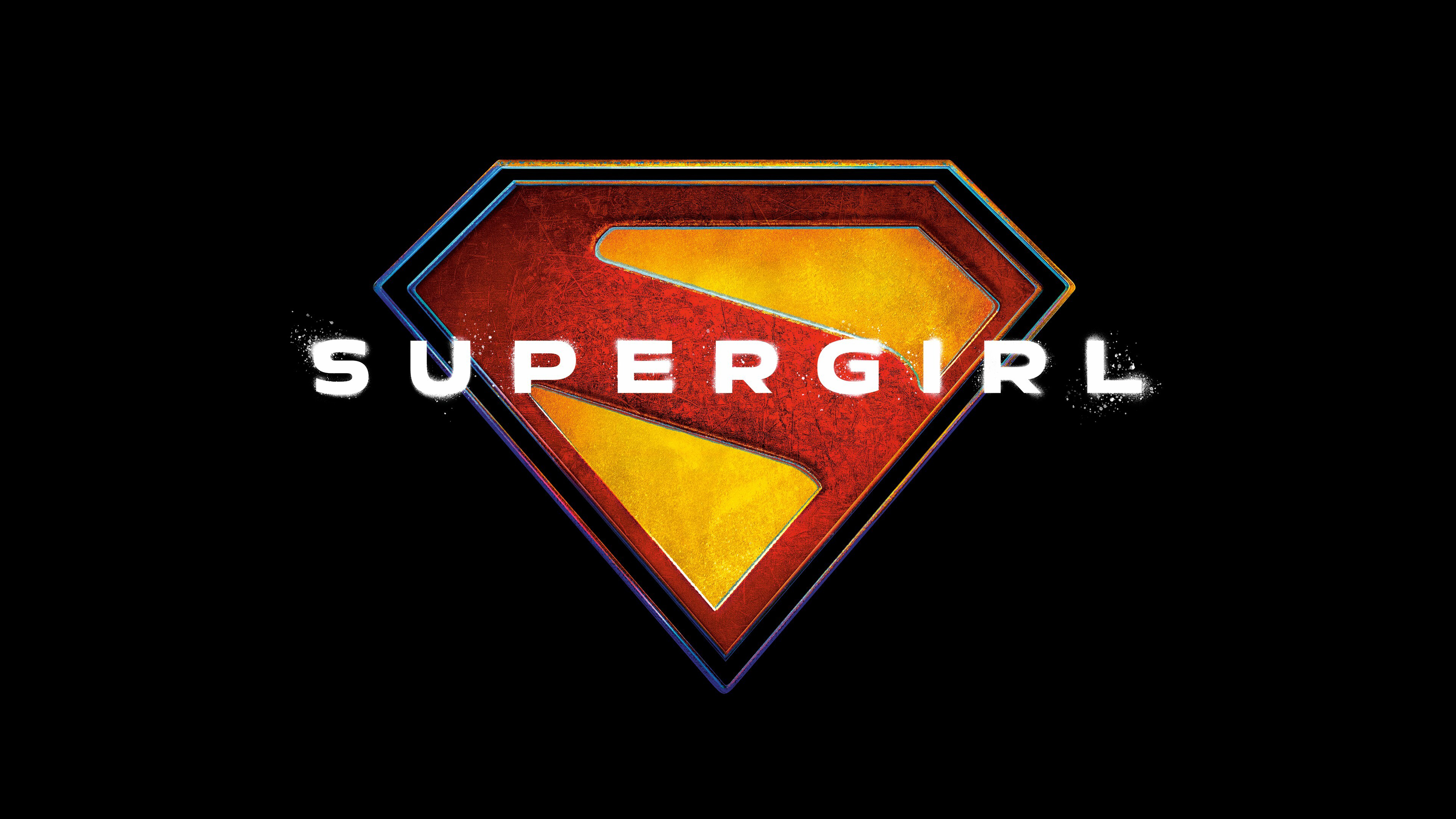 Cinematic logo design for the Supergirl 2026 movie from DC Comics on a black background