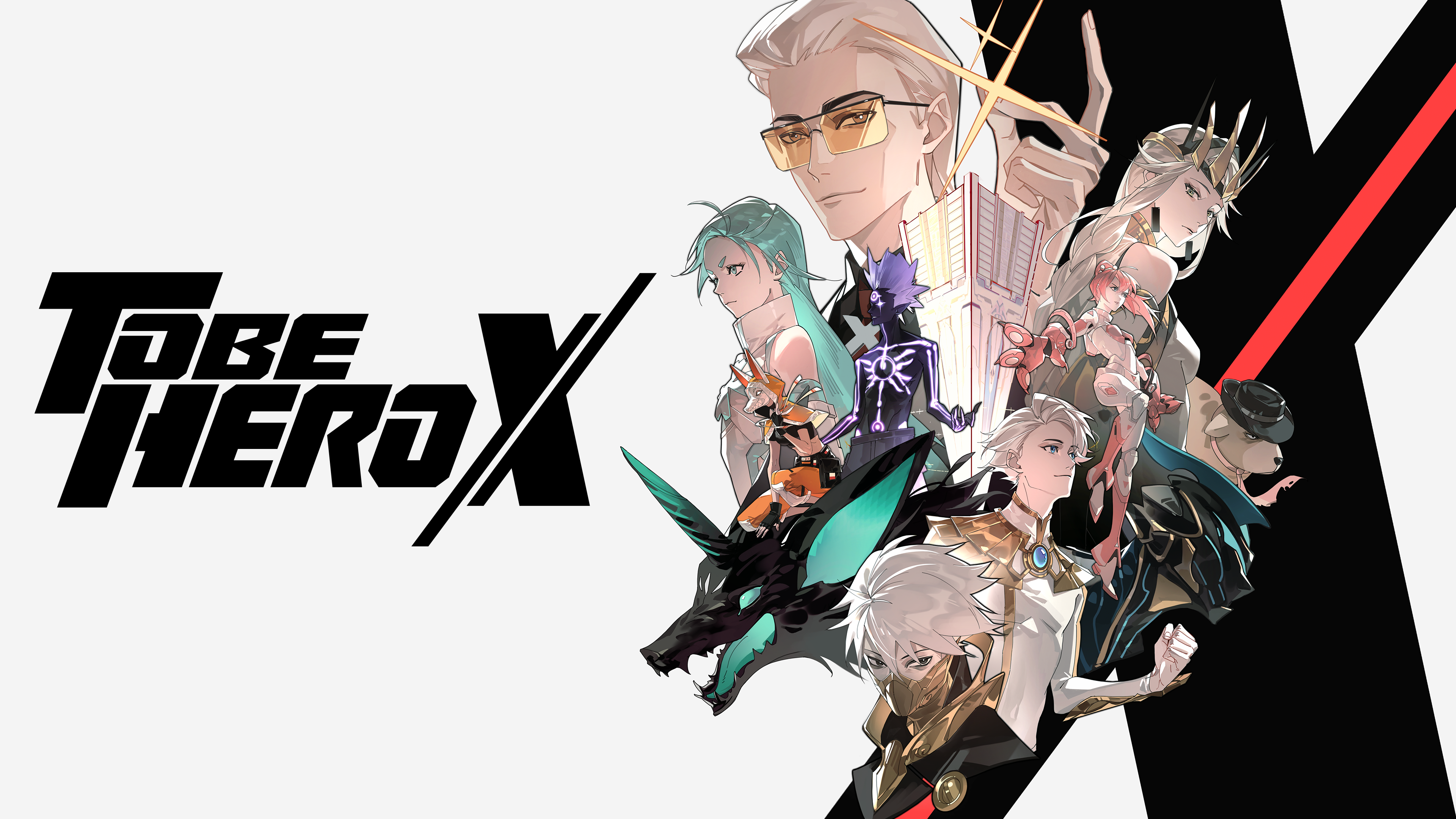 Official style anime teaser poster for To Be Hero X featuring a character design on a white background.