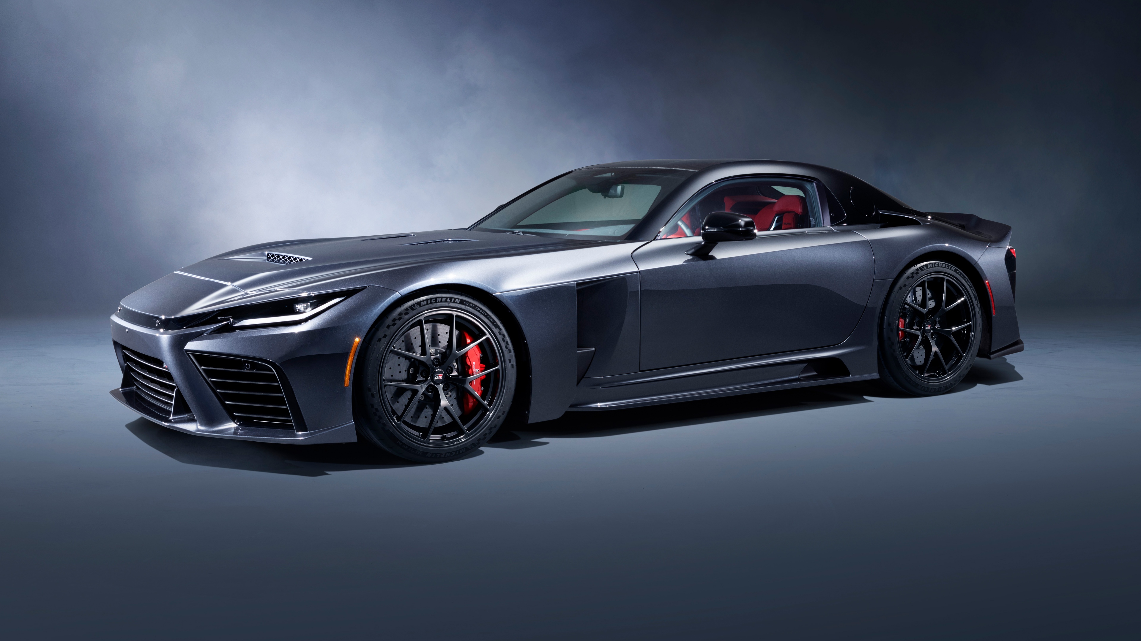 A futuristic and highly detailed Toyota GR GT Prototype concept car featuring advanced aerodynamic styling.