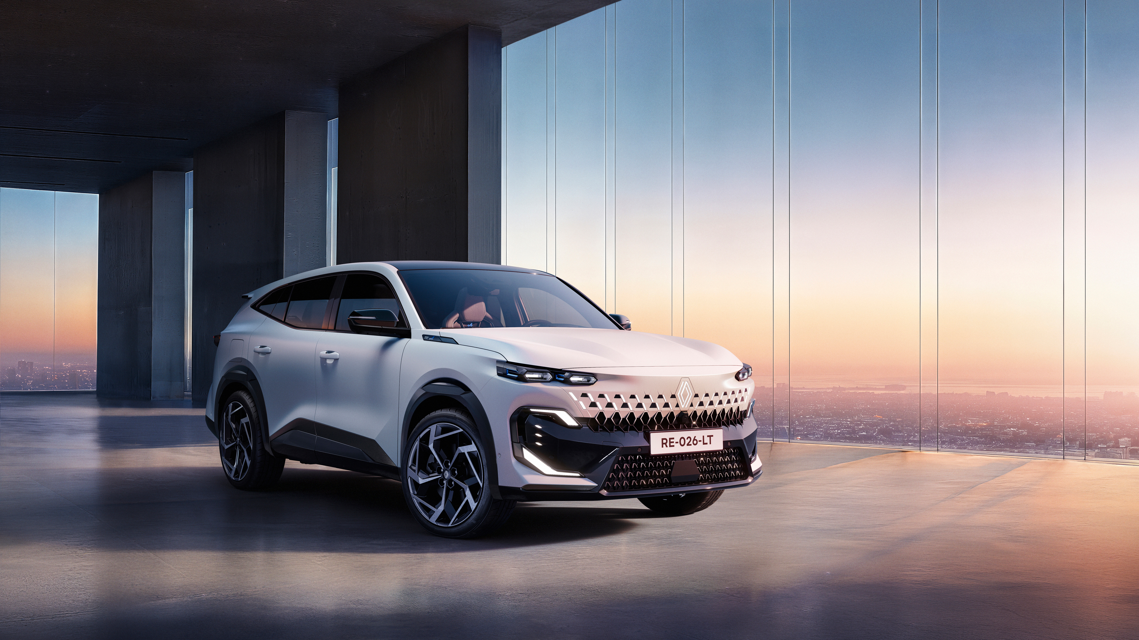 A sleek, futuristic electric concept car with glowing light accents and aerodynamic bodywork, representing 2026 automotive innovation.
