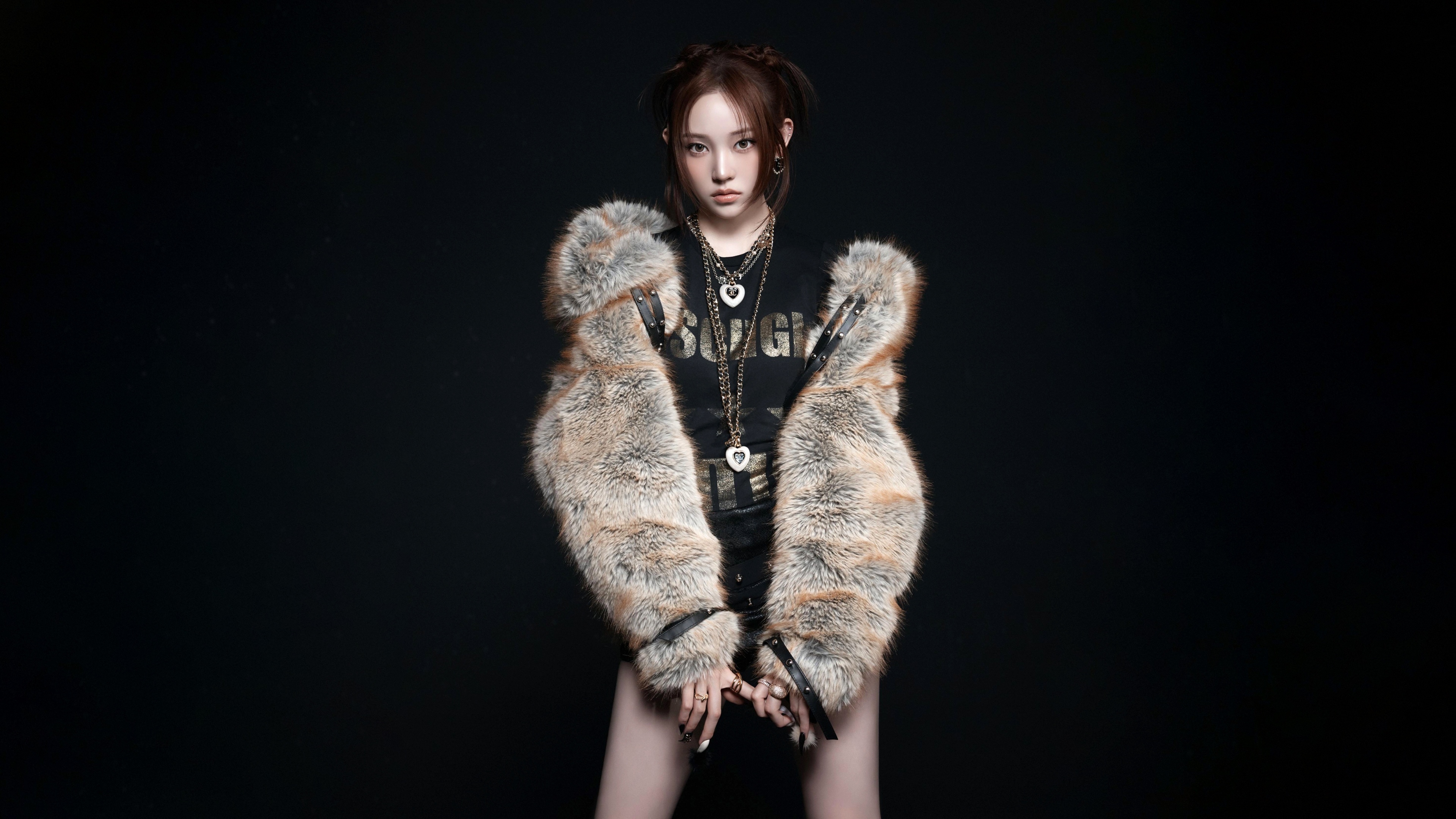 A detailed 5K portrait of Youngseo against a dark, moody background.
