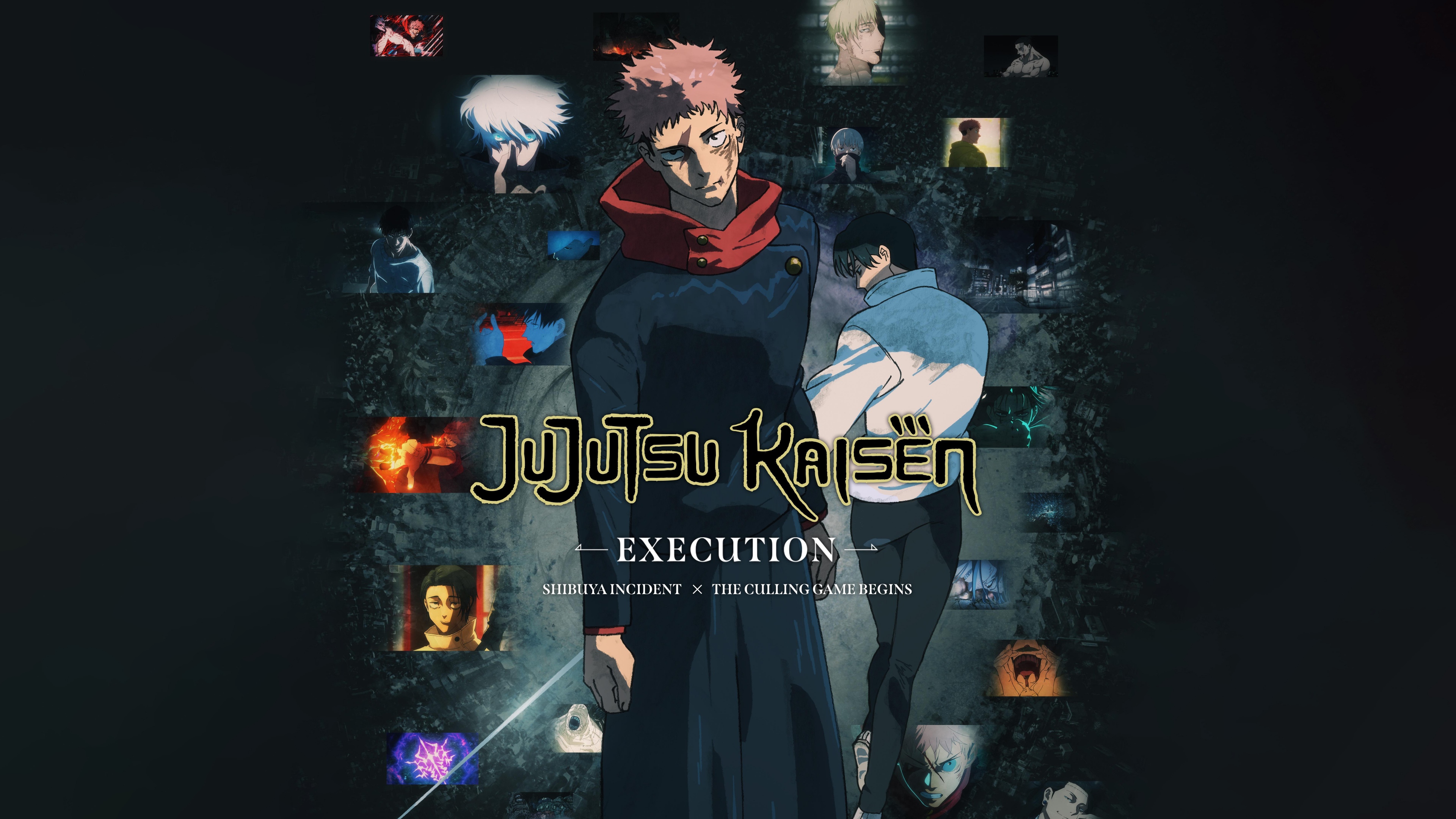 Cinematic anime-style depiction of Yuji Itadori and Yuta Okkotsu from Jujutsu Kaisen