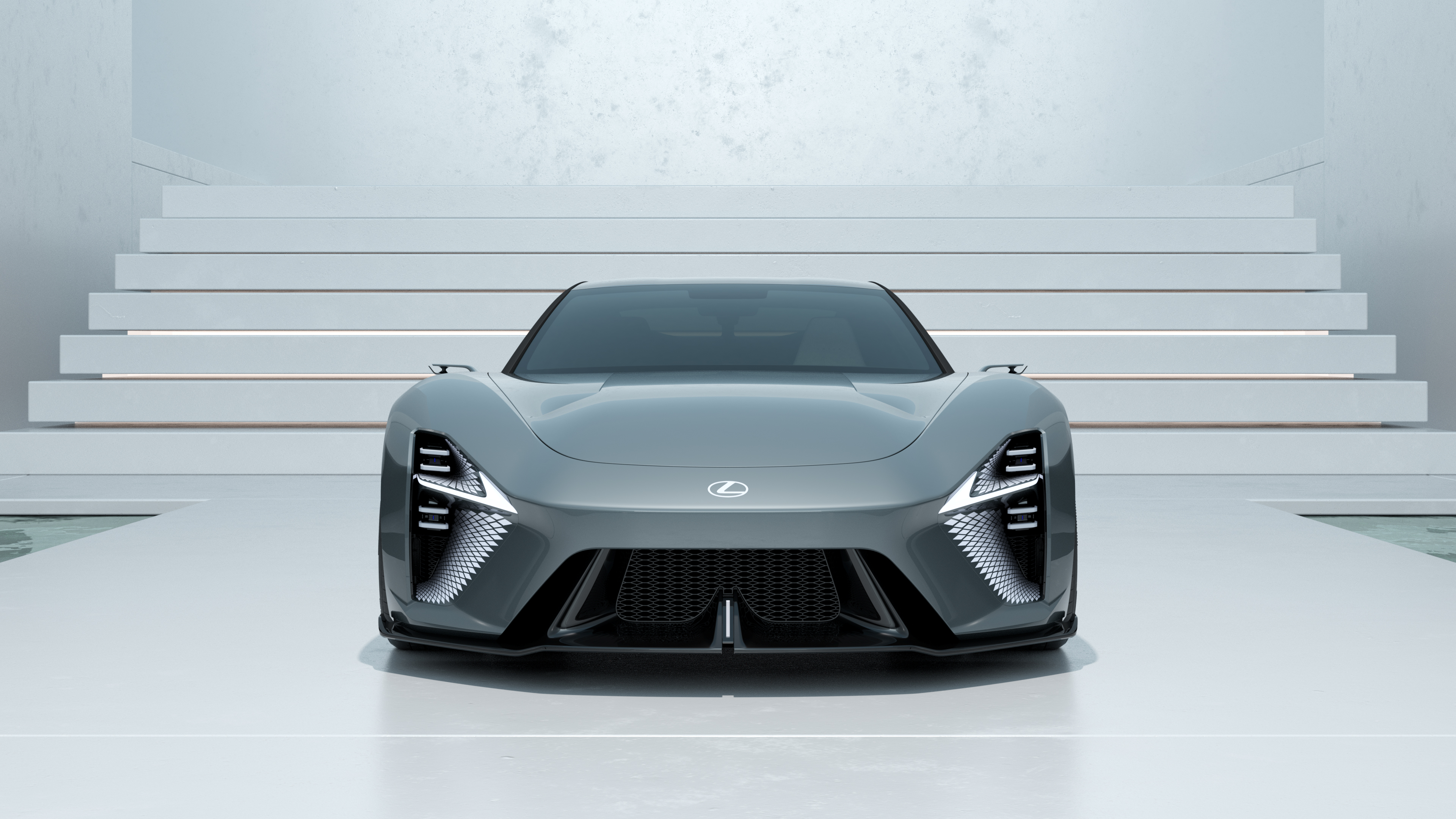 A futuristic Lexus Sport Concept electric car featuring a streamlined, aerodynamic body and modern luxury design elements.