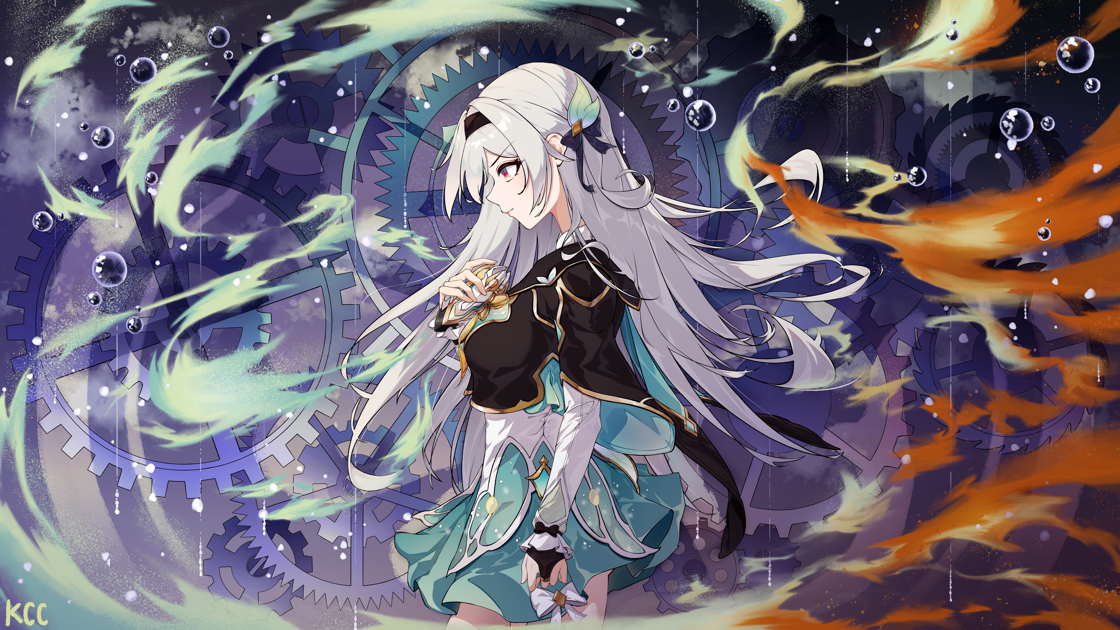 High-resolution anime illustration of Firefly from Honkai: Star Rail