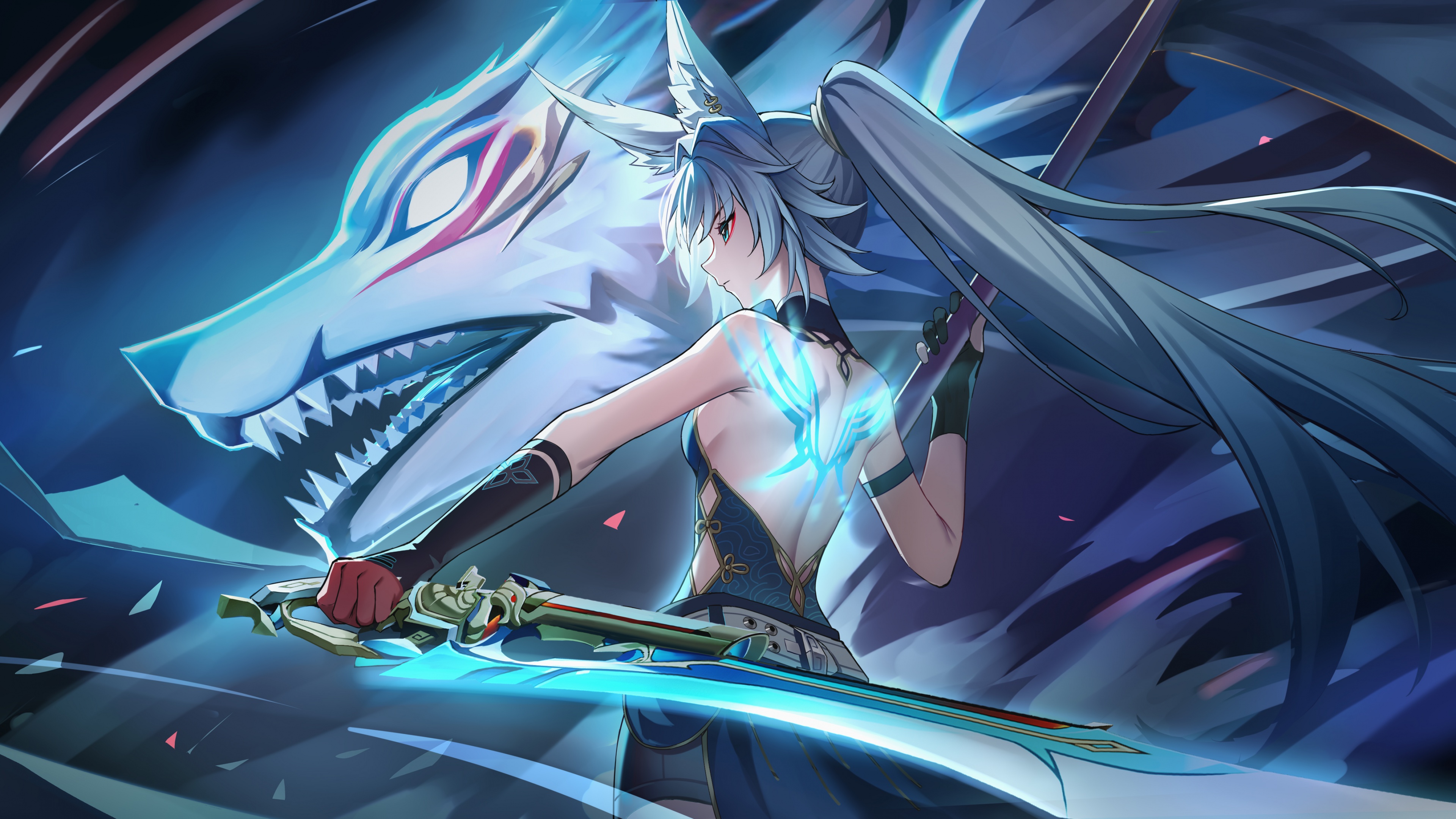 A highly detailed 5K anime girl character inspired by the aesthetic of Honkai: Star Rail.