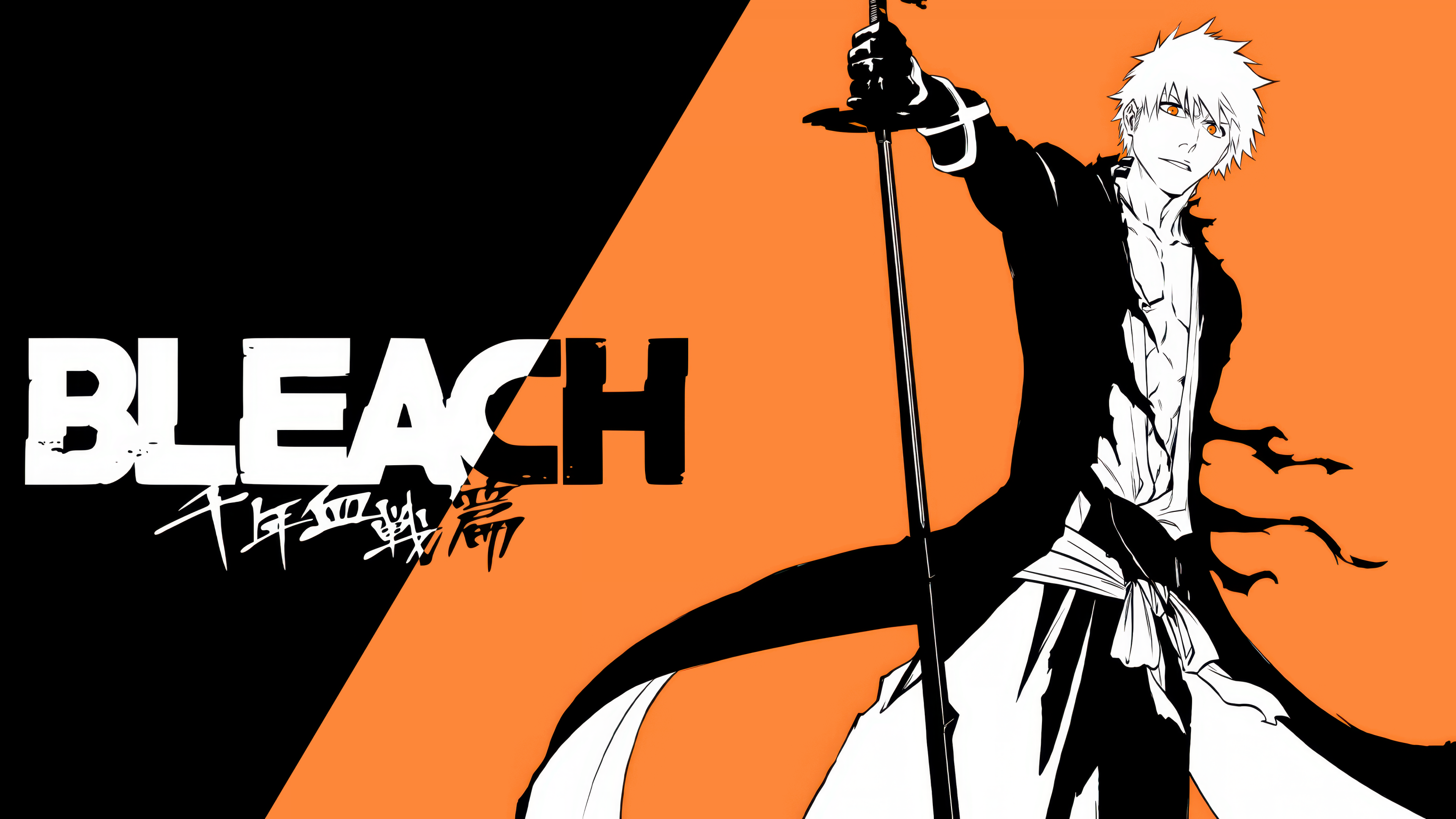 Ichigo Kurosaki from Bleach: Thousand-Year Blood War in a dramatic cinematic pose