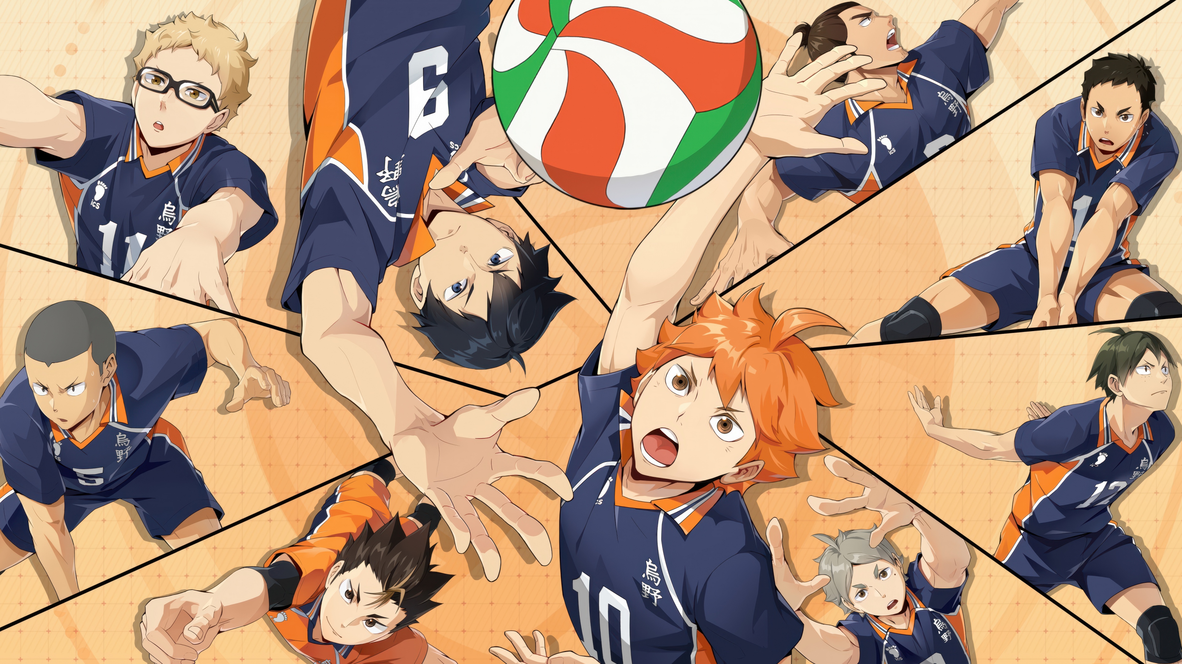 A cinematic ultrawide shot of Shoyo Hinata from the anime Haikyuu!!