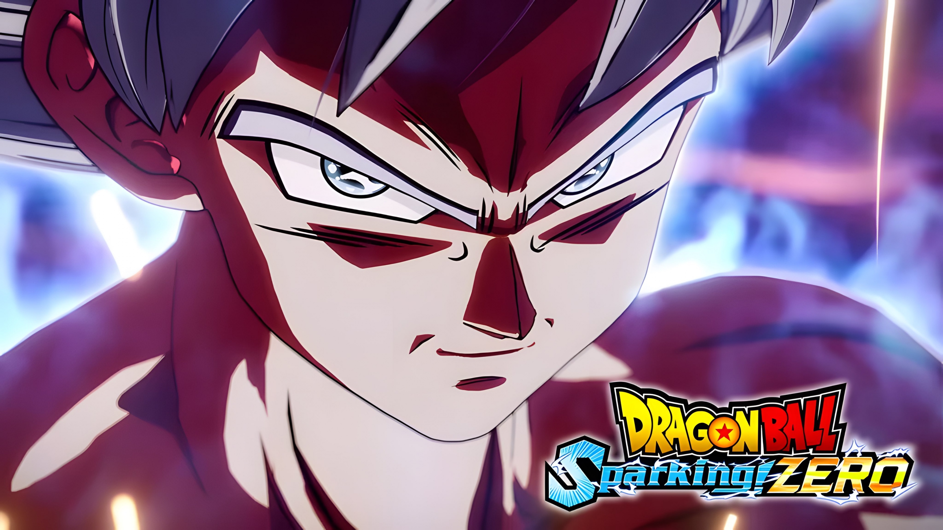 Son Goku from the Dragon Ball series in a powerful combat pose from Dragon Ball: Sparking! Zero.