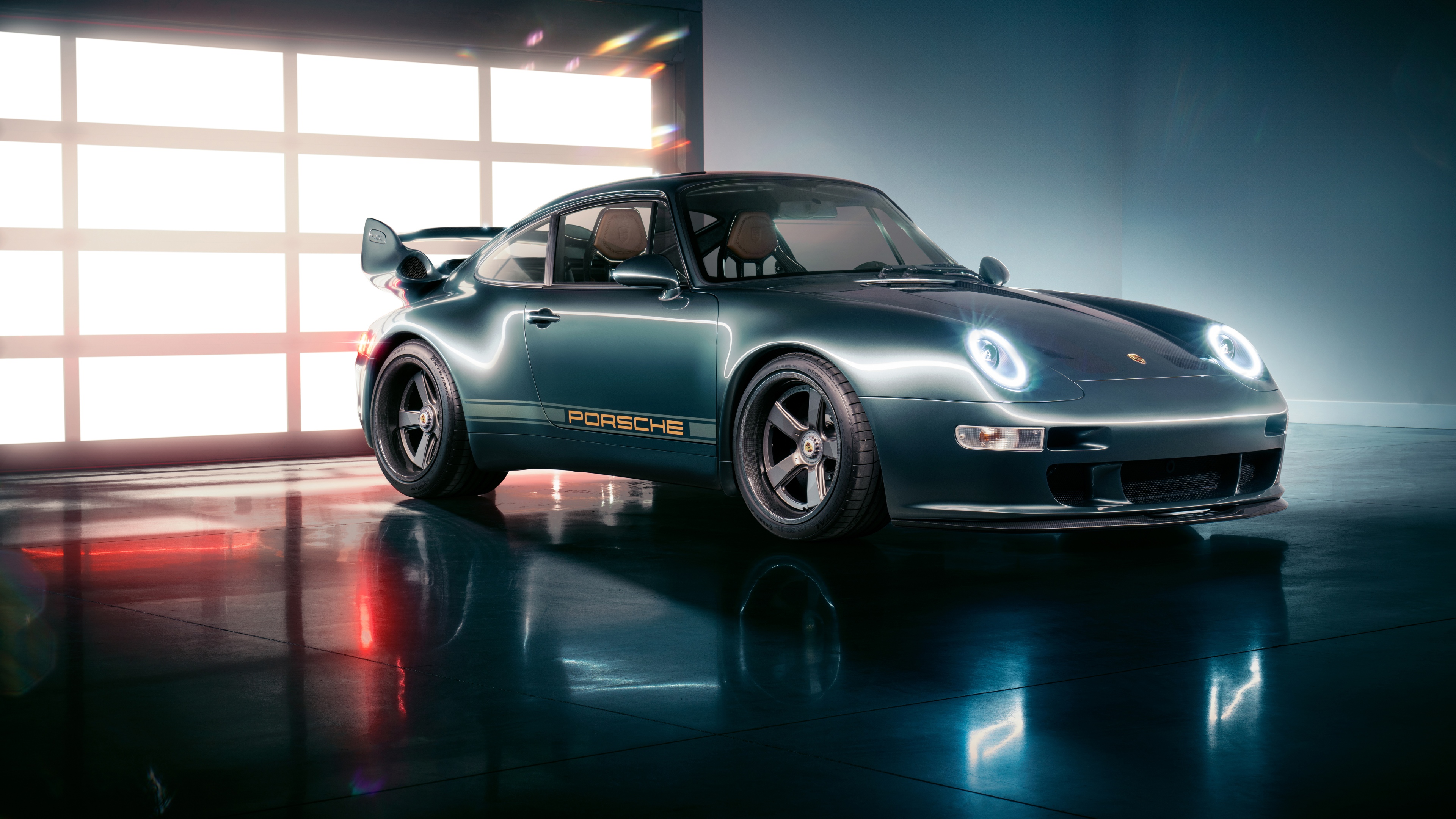 A highly detailed, high-resolution shot of a sleek Porsche 911 sports car.