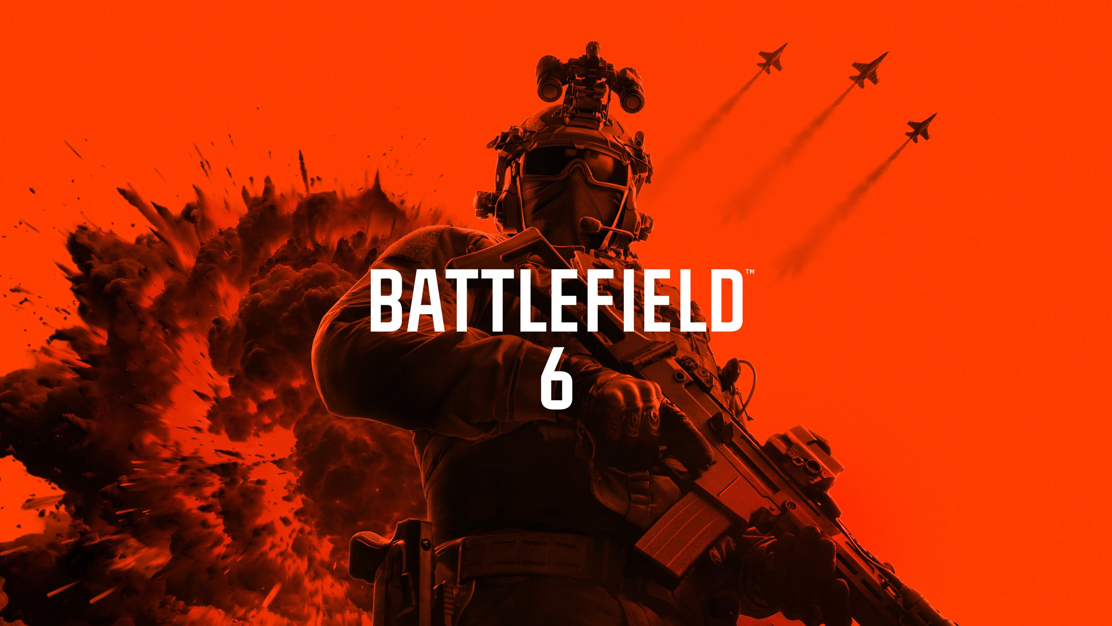 A high-contrast monochrome character silhouette set against a bold, solid orange background in a minimalist game poster style.