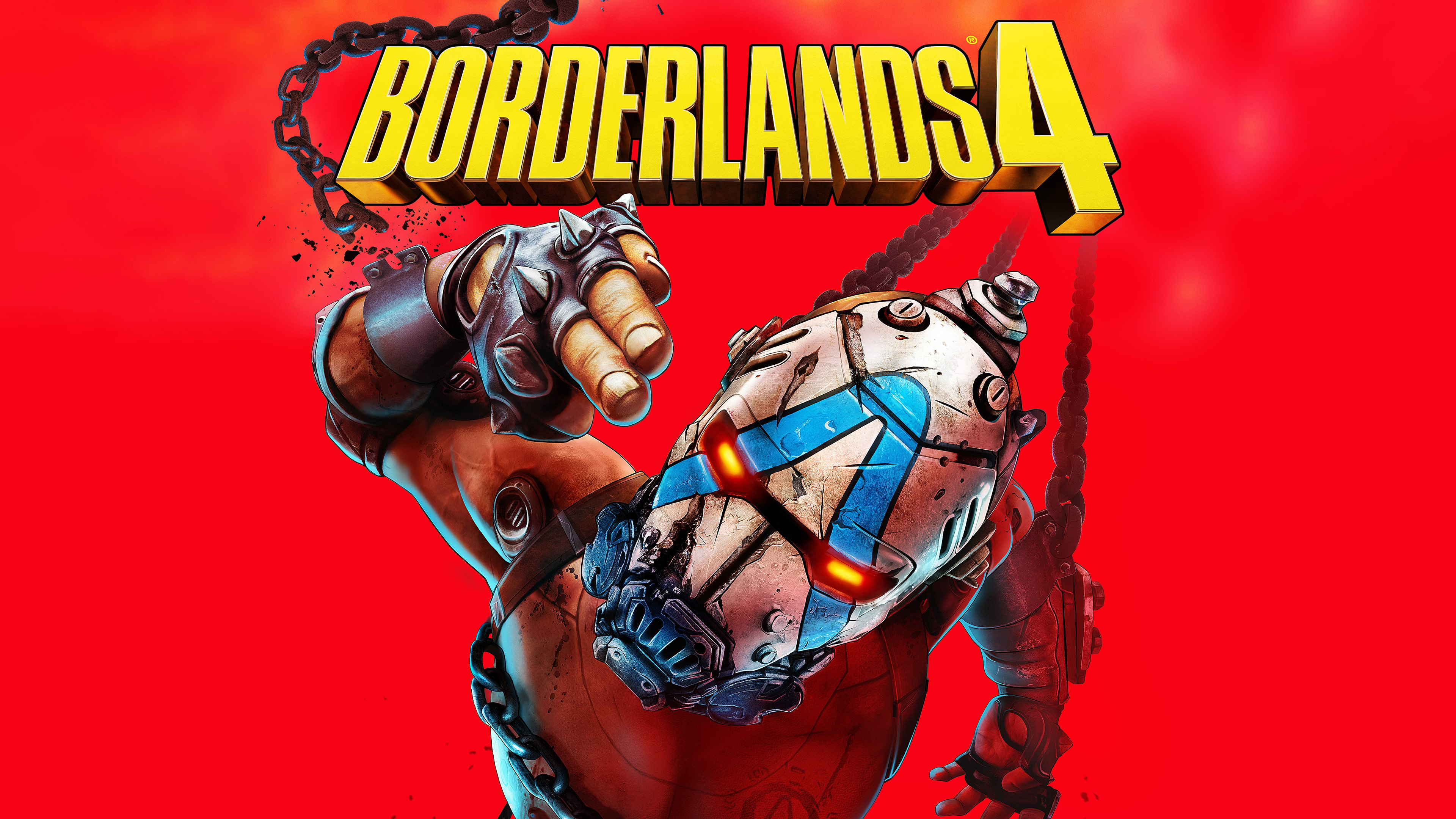 A cel-shaded Vault Hunter character from the Borderlands universe standing in front of a striking red background with text for 2025 gaming platforms.